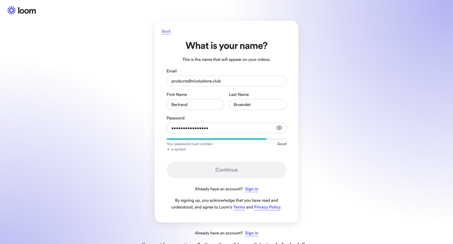 Loom - Sign up for Loom | Loom screen
