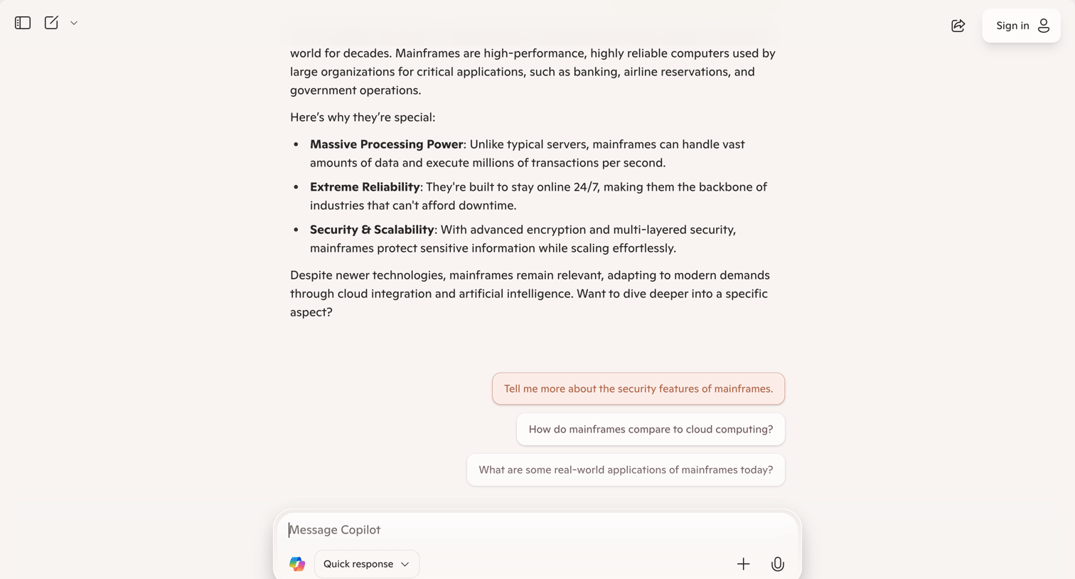 Copilot - Microsoft Copilot: Your AI companion screen