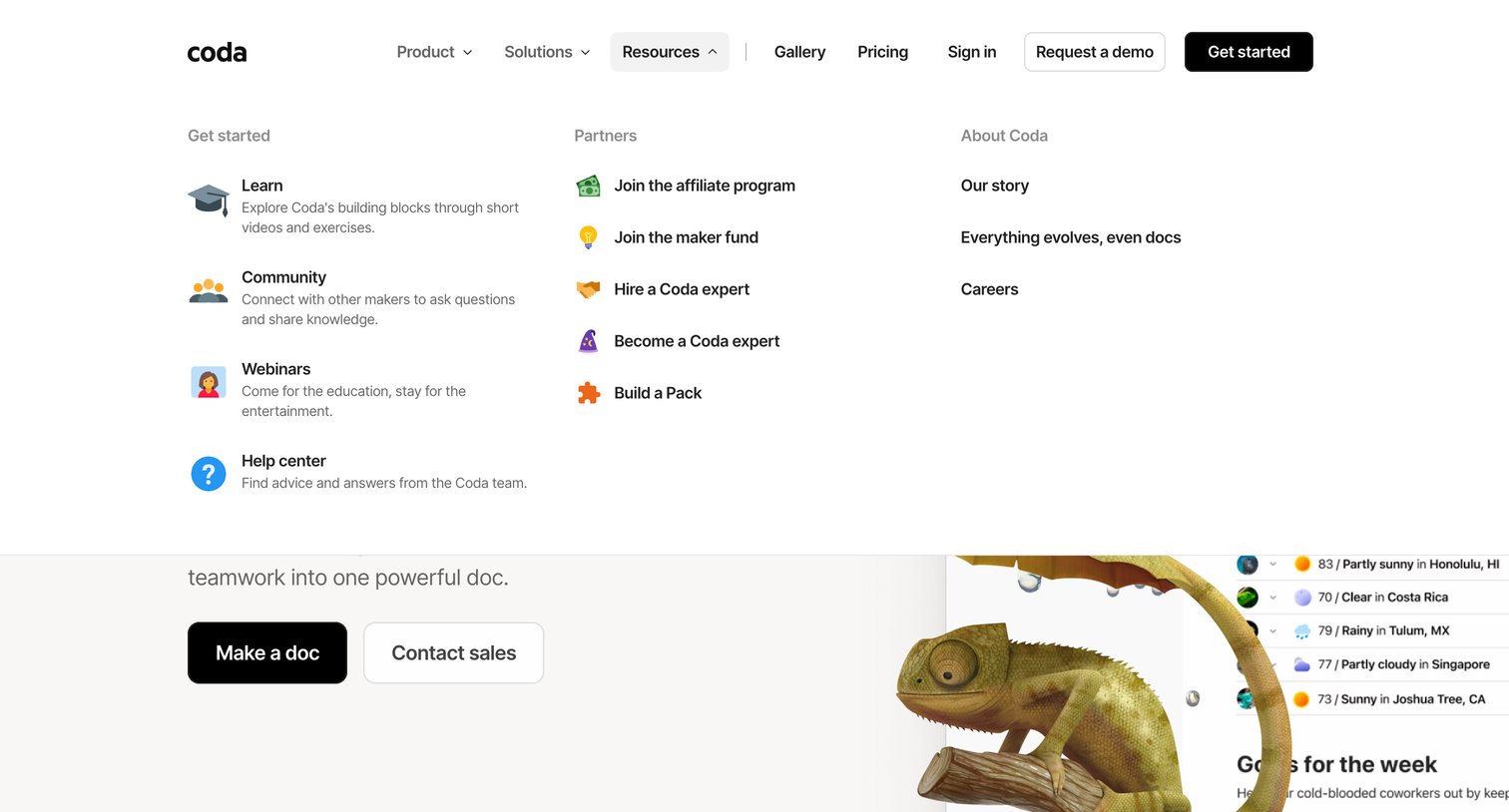 Coda - The doc for everyone, meet the evolution of docs - Coda screen