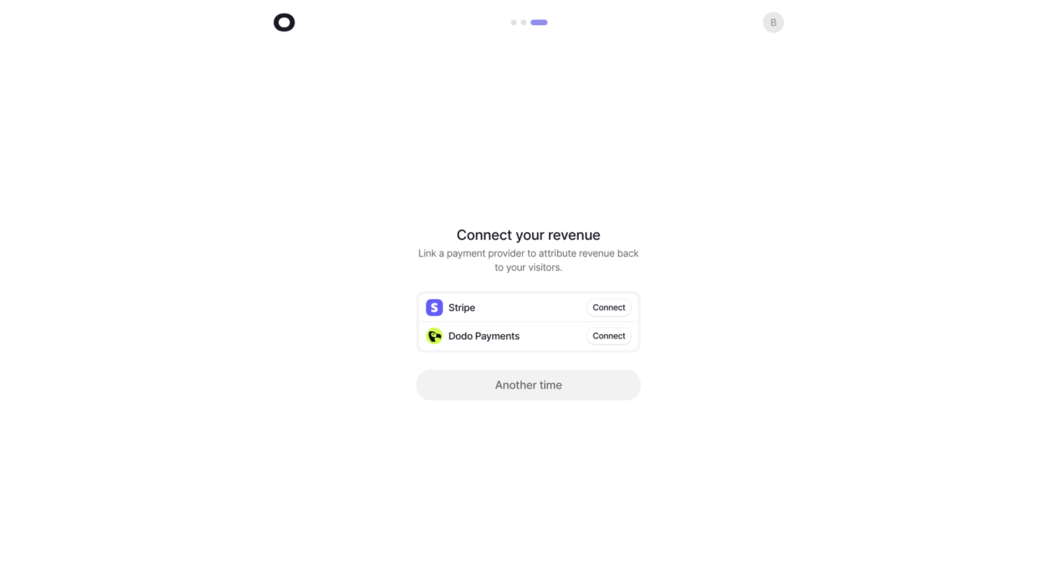 Visitors - visitors.now/onboarding/project screen