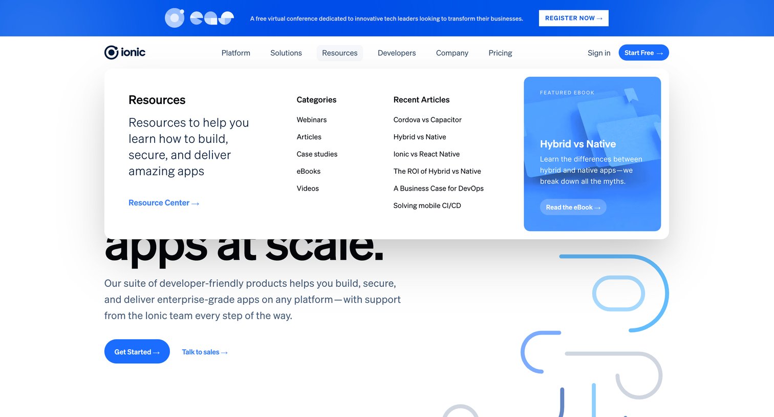 Ionic - Ionic - The Cross-Platform App Development Leader screen