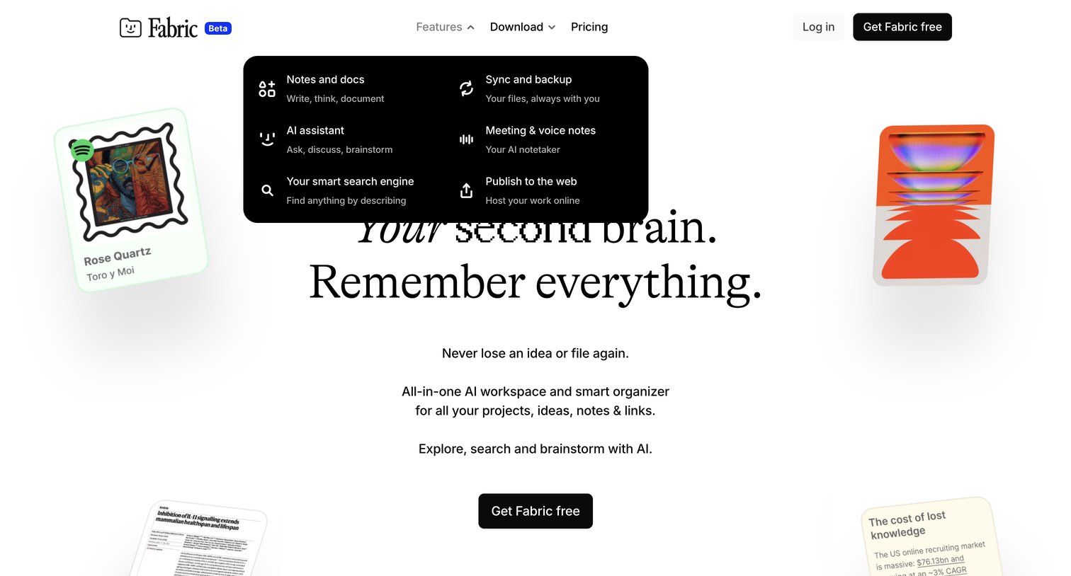 Fabric - Fabric – your self-organizing workspace and file explorer screen