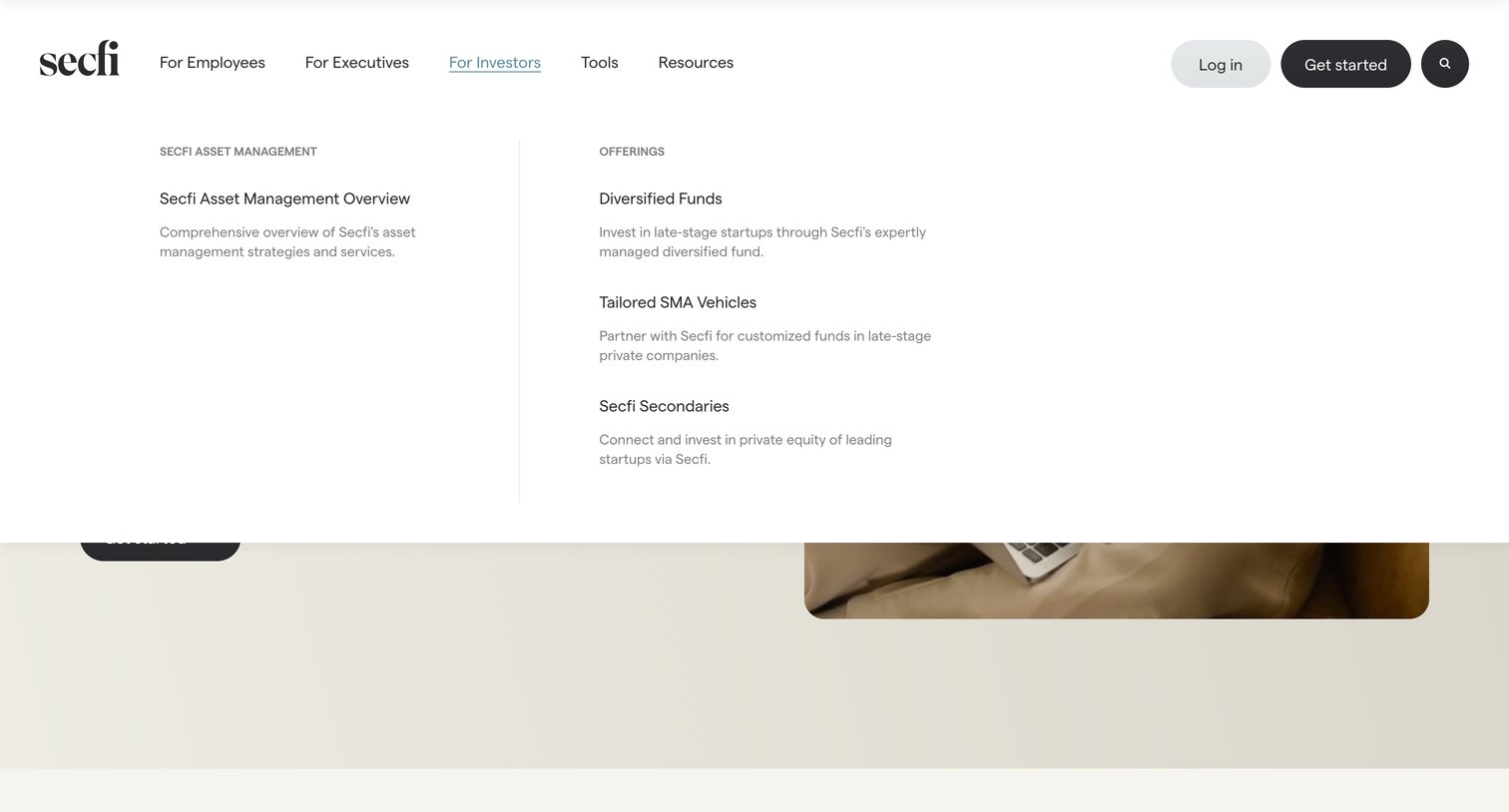Secfi - The leading financial advisor for tech people — Secfi screen