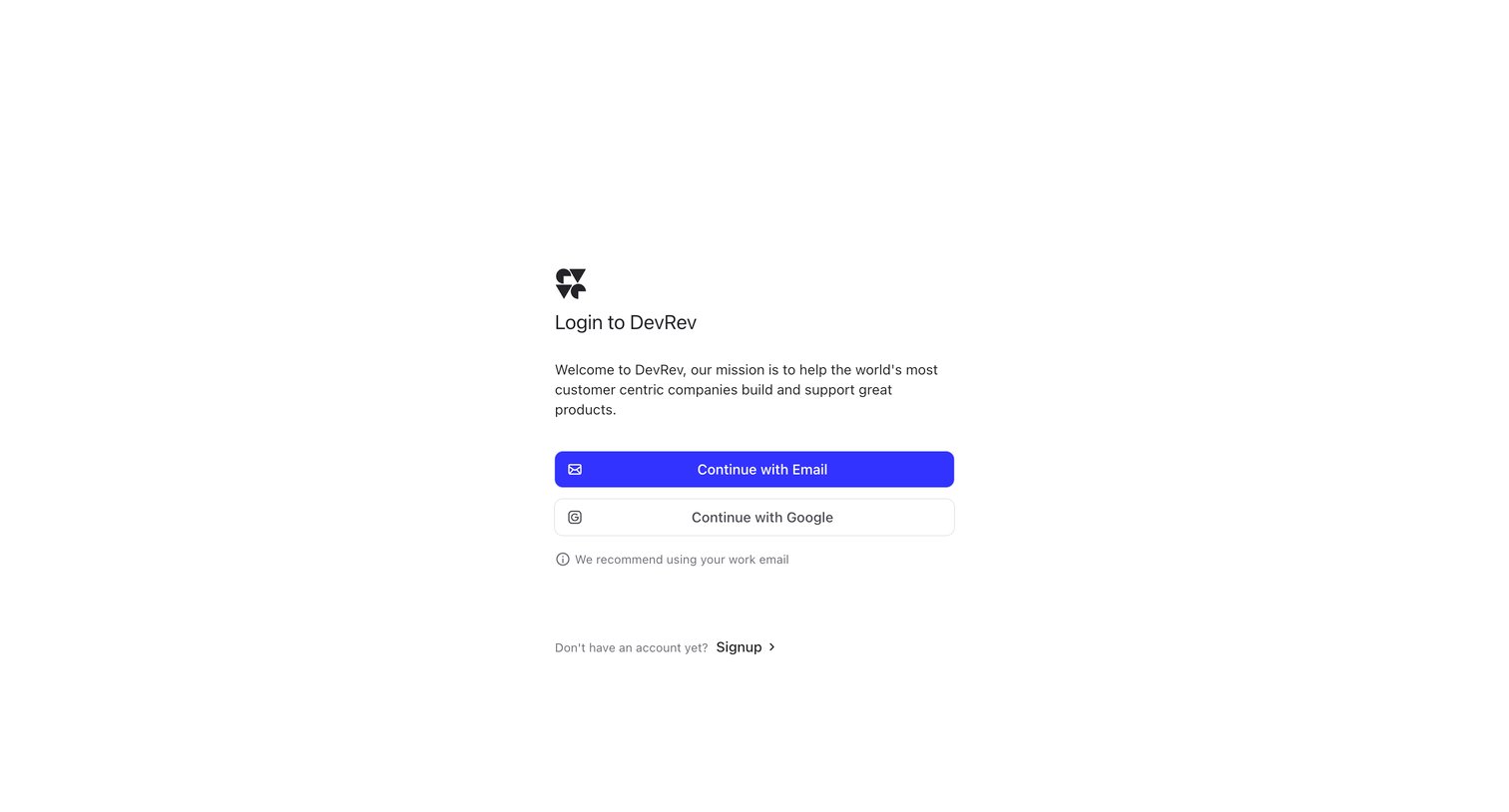 DevRev screen