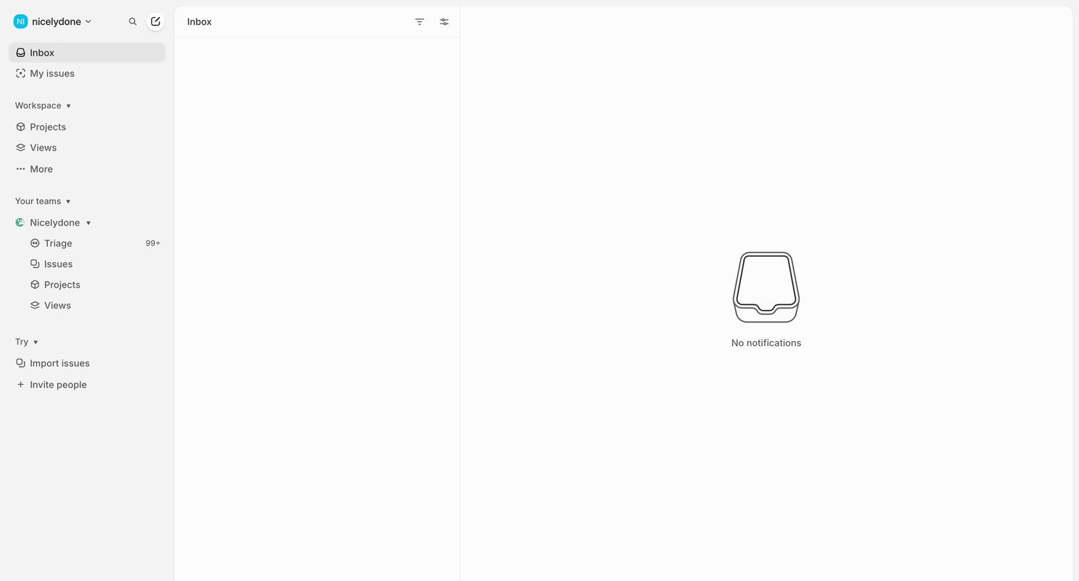 Linear - Inbox screen