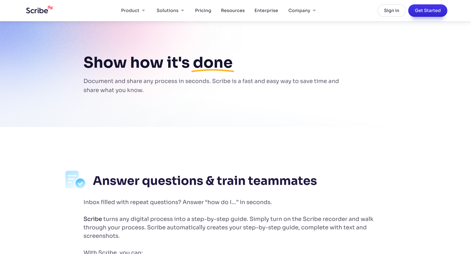 Scribe - Use Сases — Scribe screen