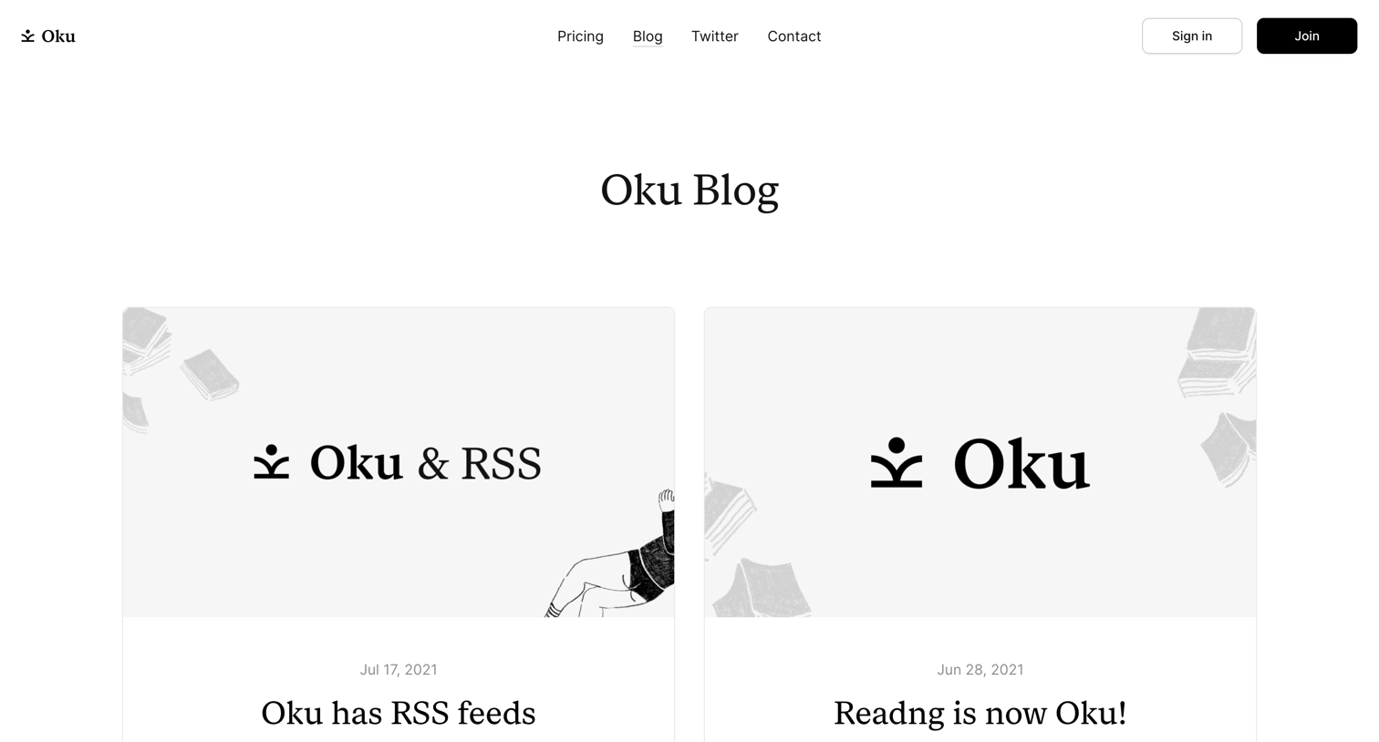 Oku - Blog Oku screen