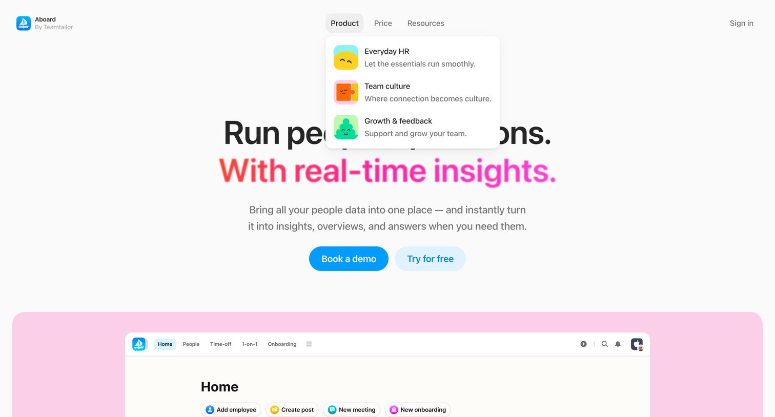 Aboard - Aboard — Joyful HR screen