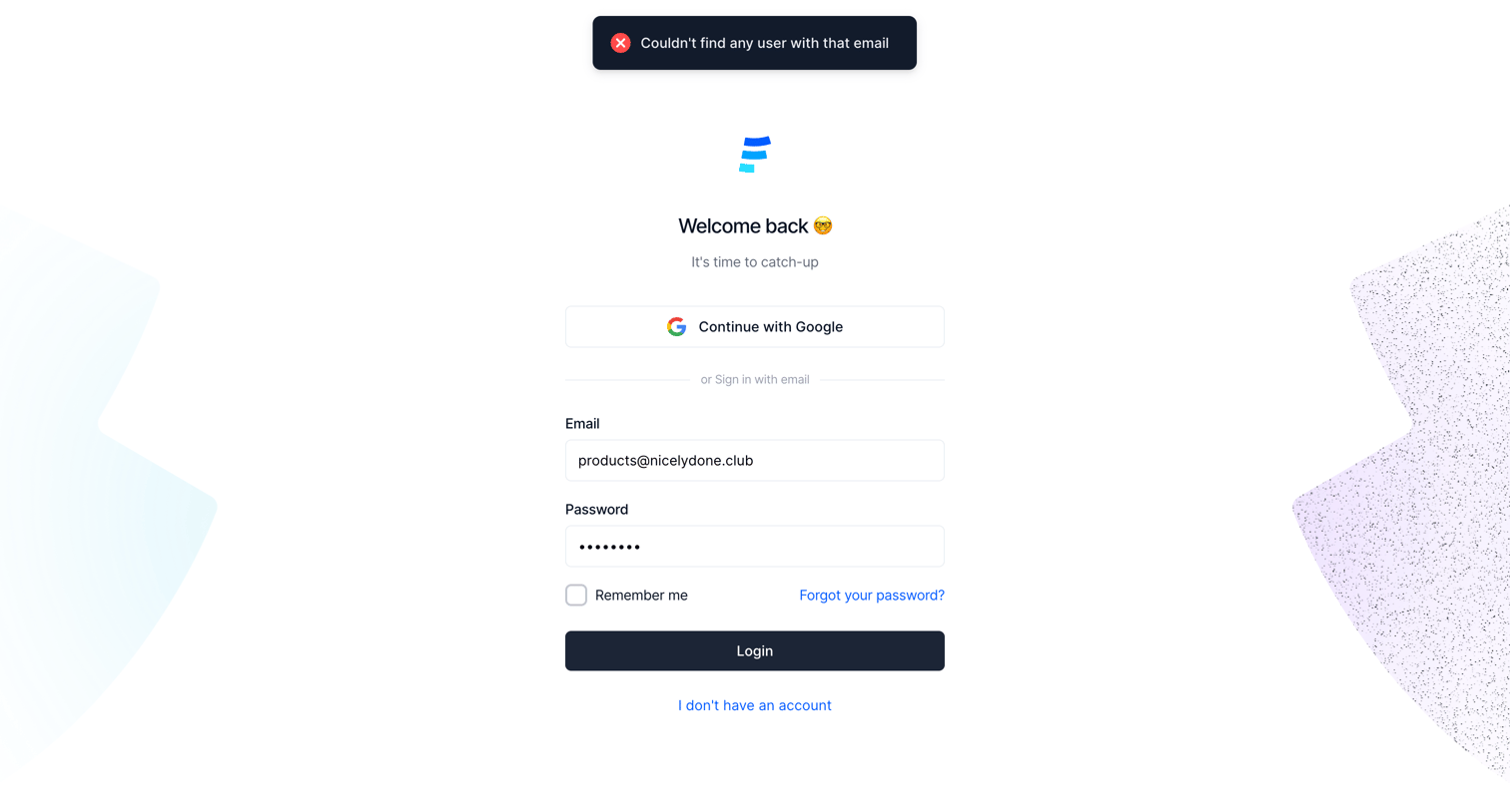 Formcarry - Welcome Back - Formcarry screen