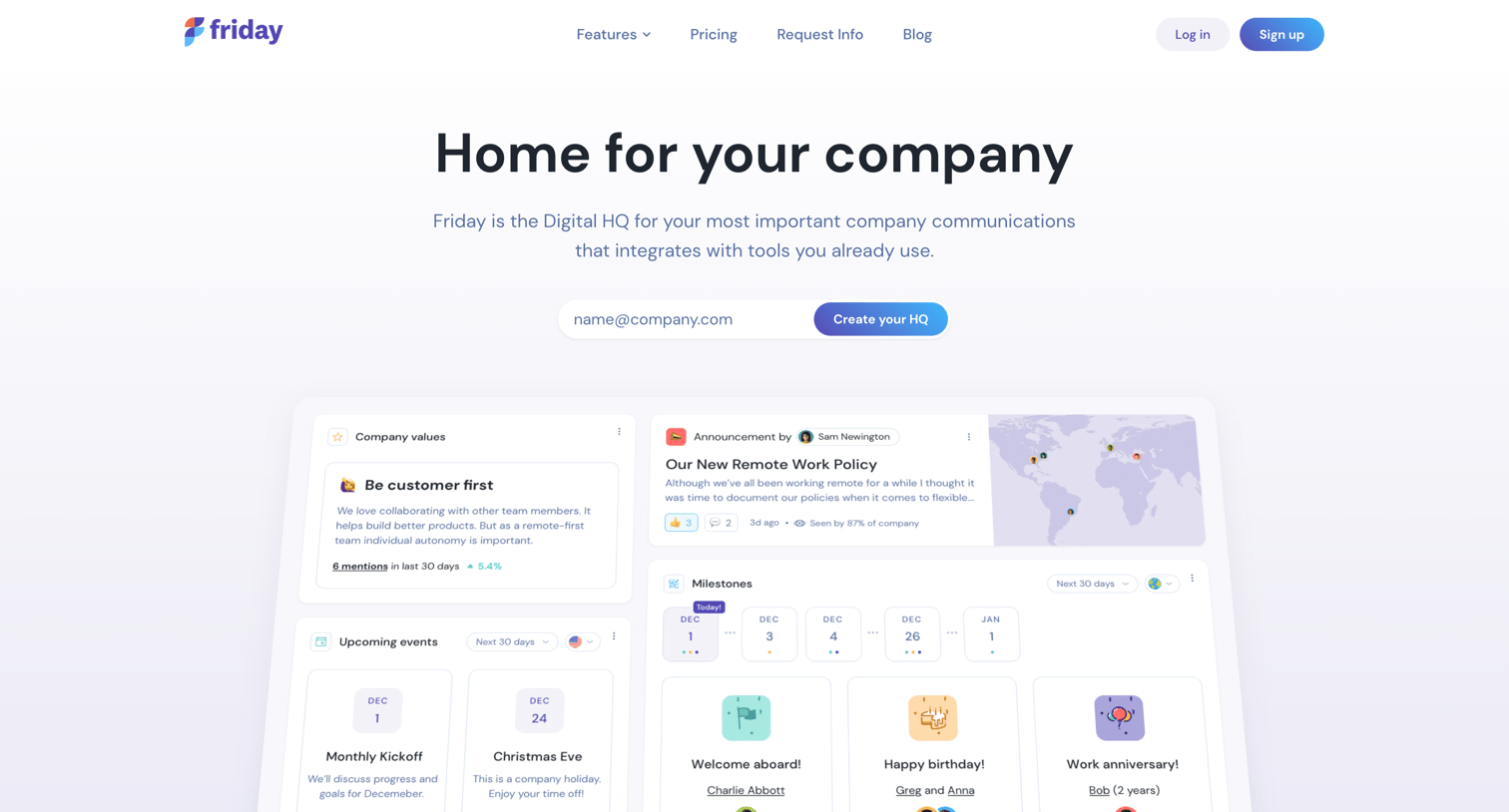 Friday - The Digital HQ for working from anywhere | Friday.app screen