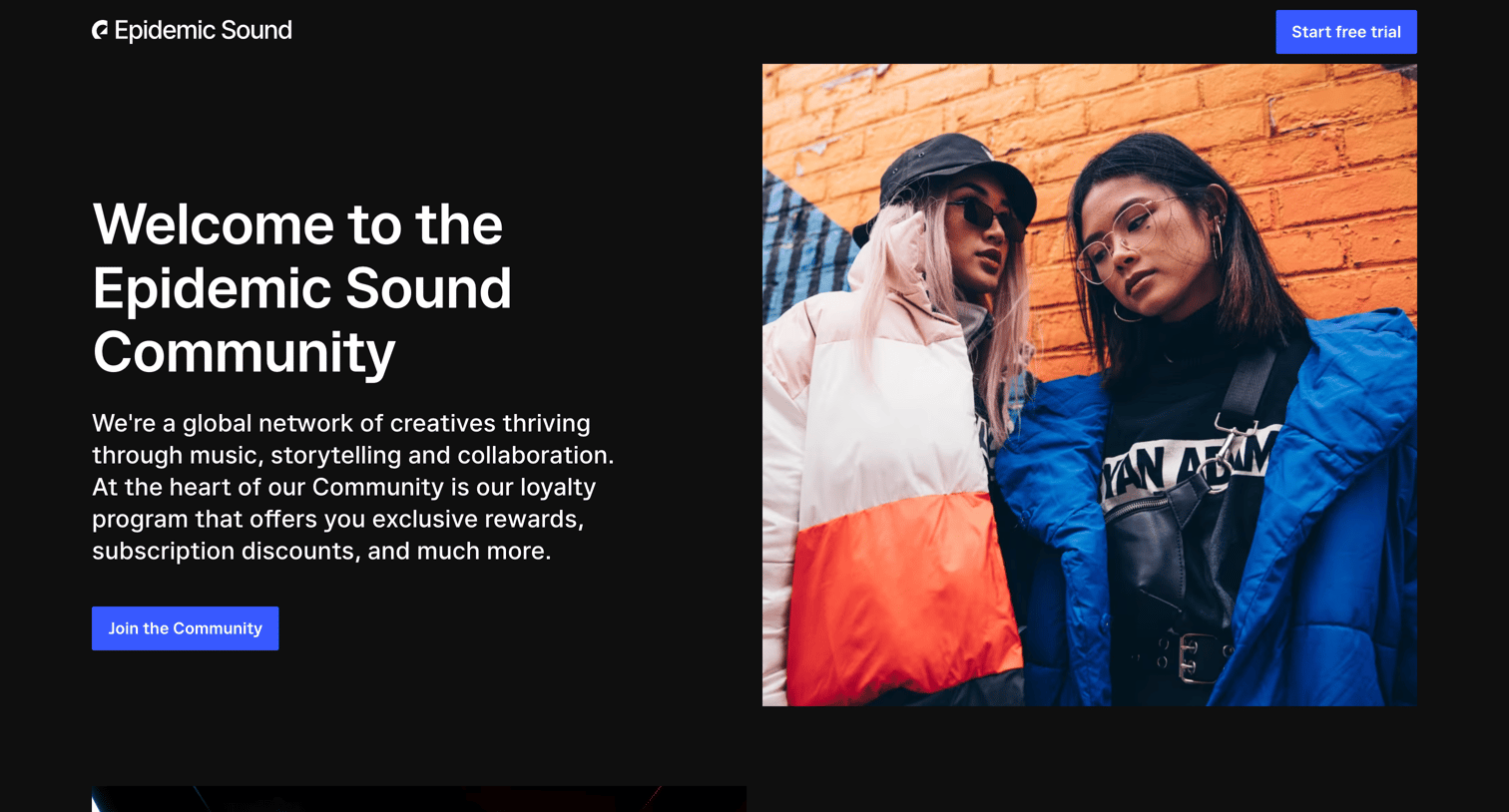 Epidemic Sound - The Epidemic Sound Community program | Epidemic Sound screen
