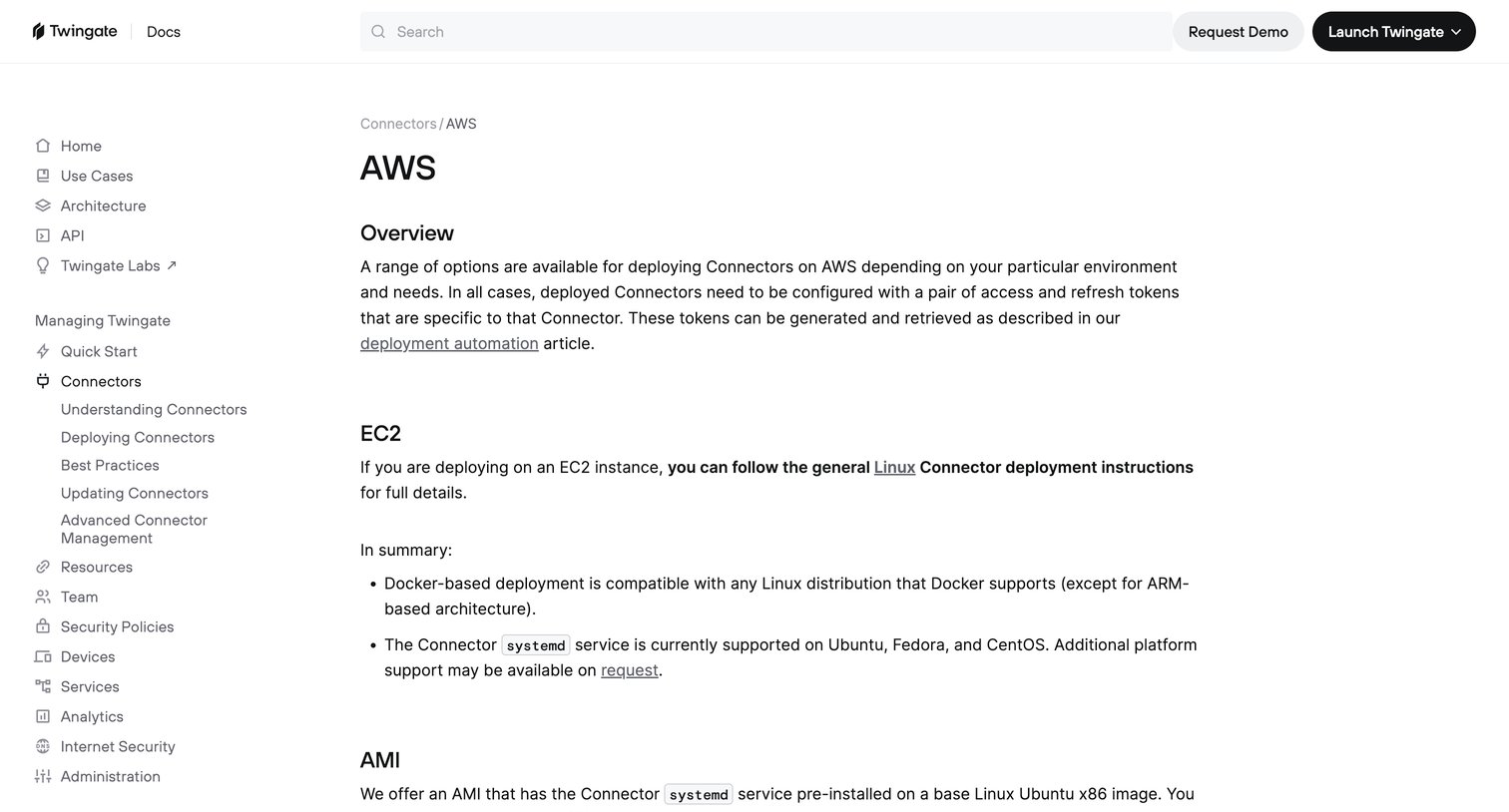 Twingate - AWS | Docs  Twingate screen