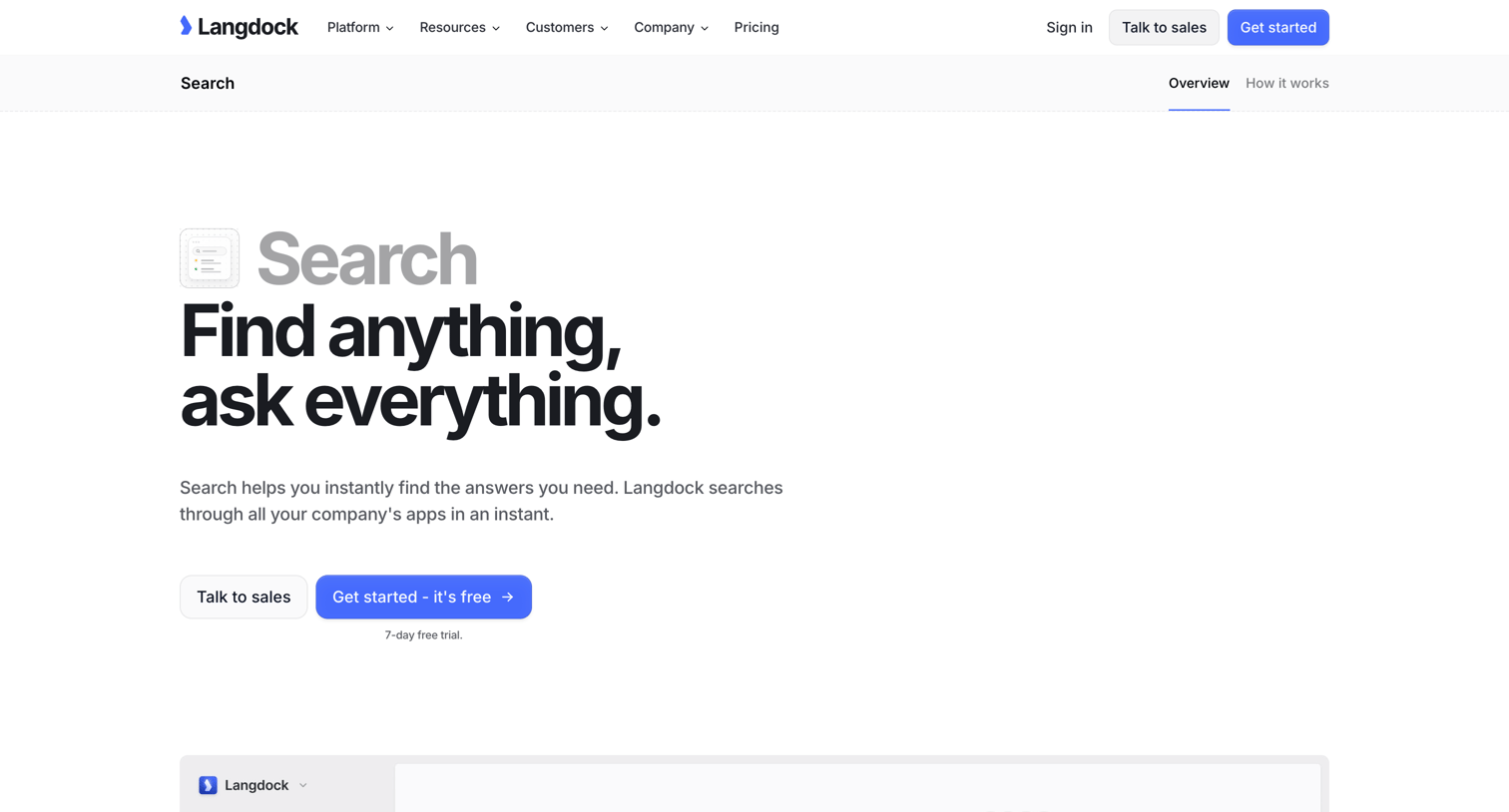 Langdock - Search | Find anything, ask everything. screen