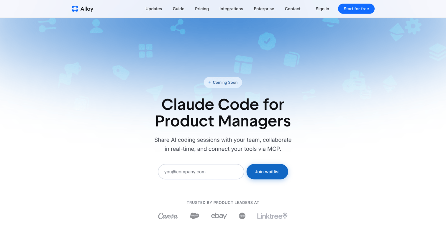 Alloy - Claude Code for Product Managers | Alloy screen