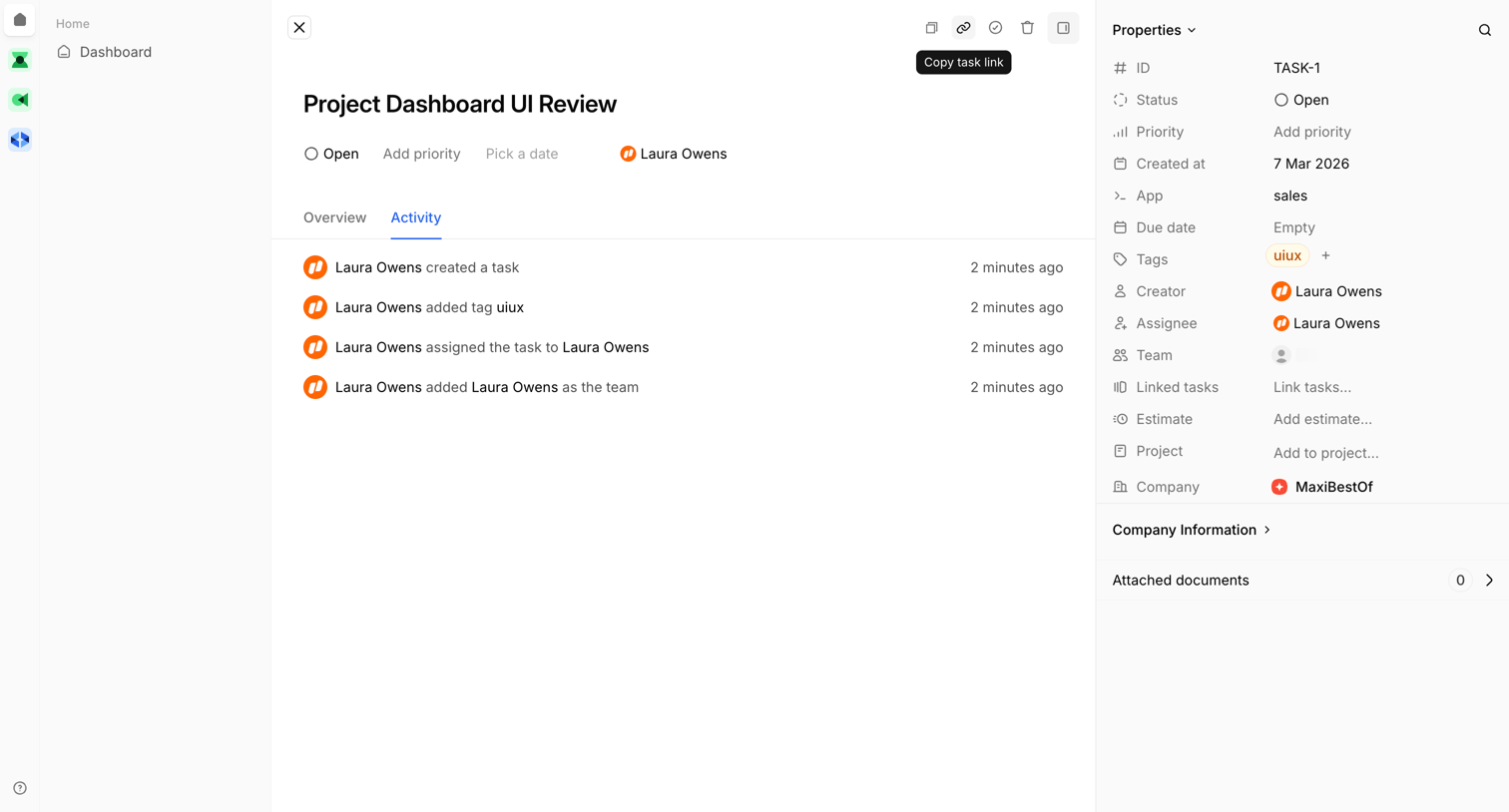 Bird - Project Dashboard UI Review | Bird screen