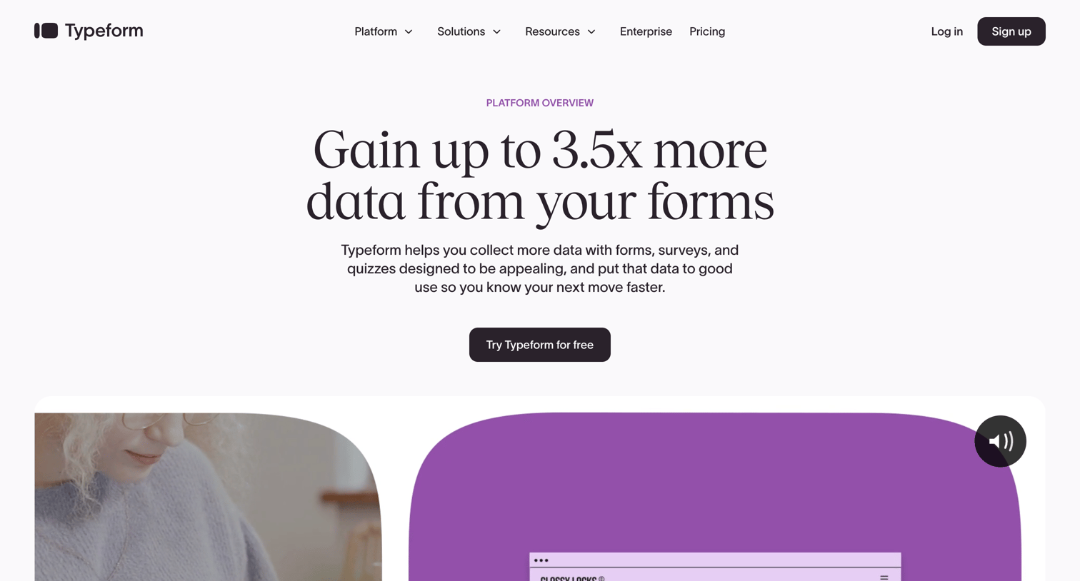 Typeform - Platform Overview screen