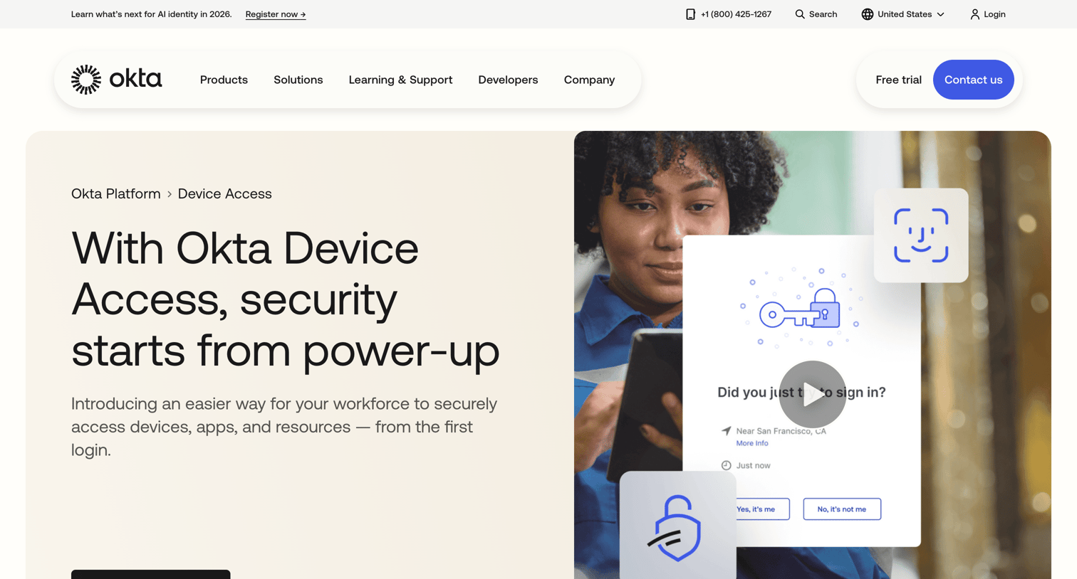 Okta - Okta Device Access Device Access Management Okta screen