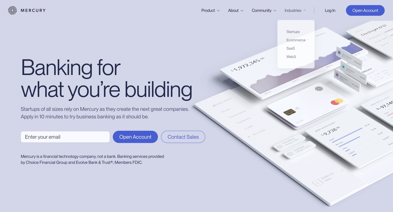 Mercury - Mercury | Banking for Startups screen