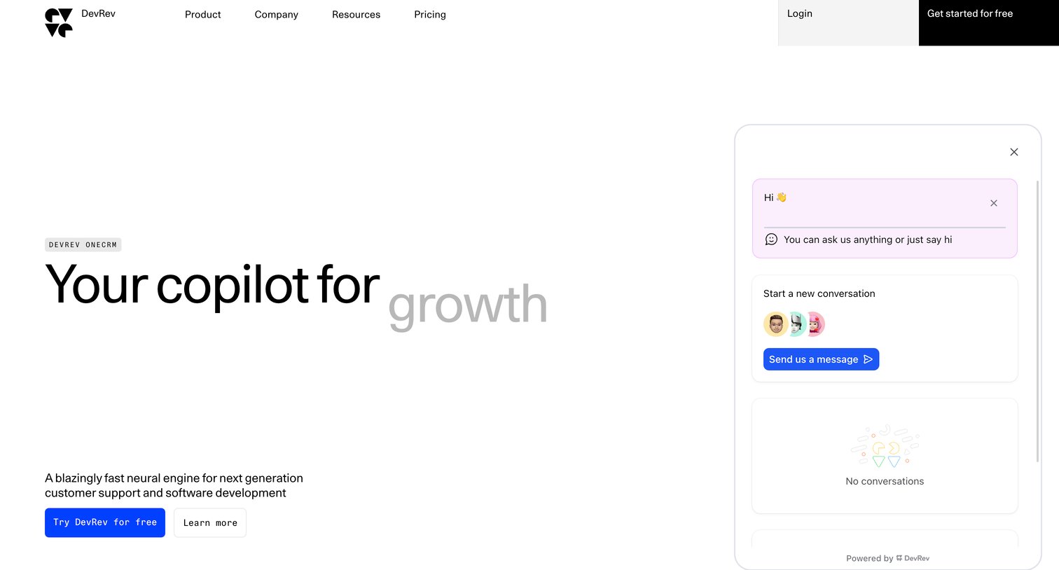 DevRev - DevRev OneCRM screen