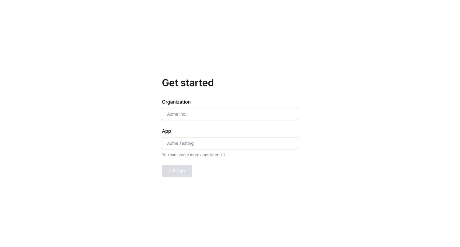 Bucket - Get Started screen