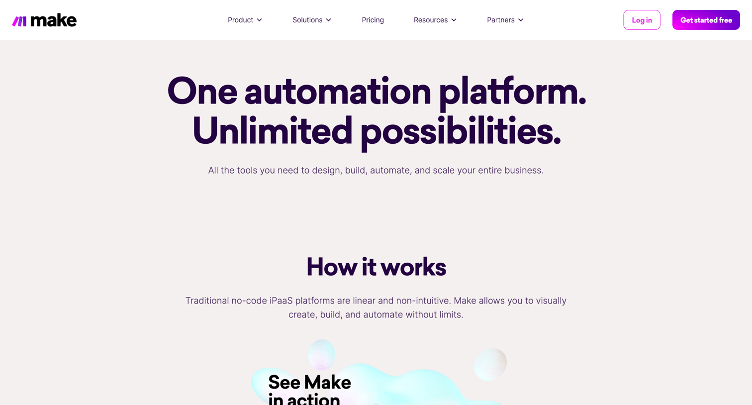 Make - Automation Tool | Integration Platform  Make screen