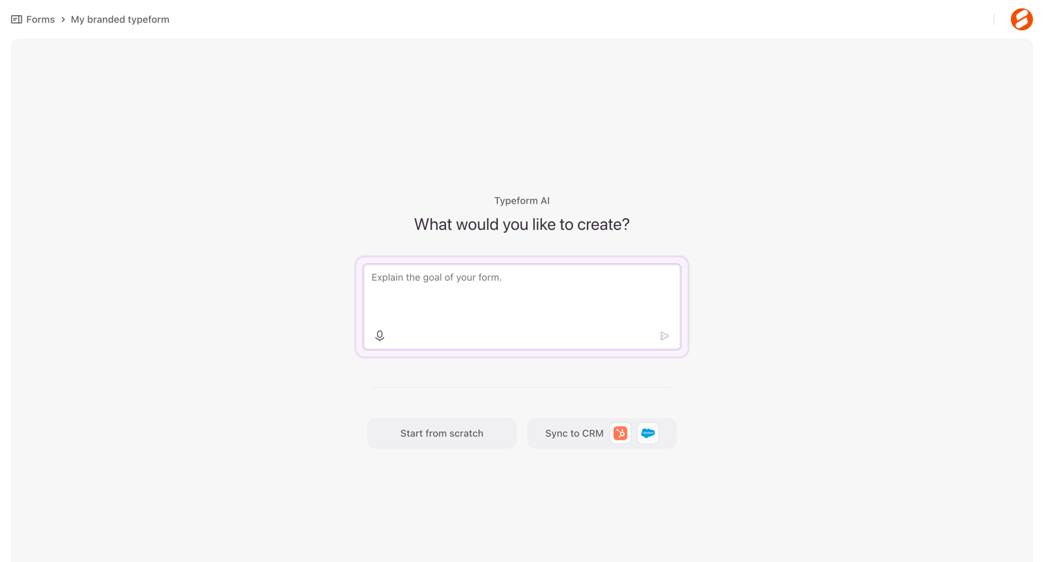 Typeform - Typeform - Create screen