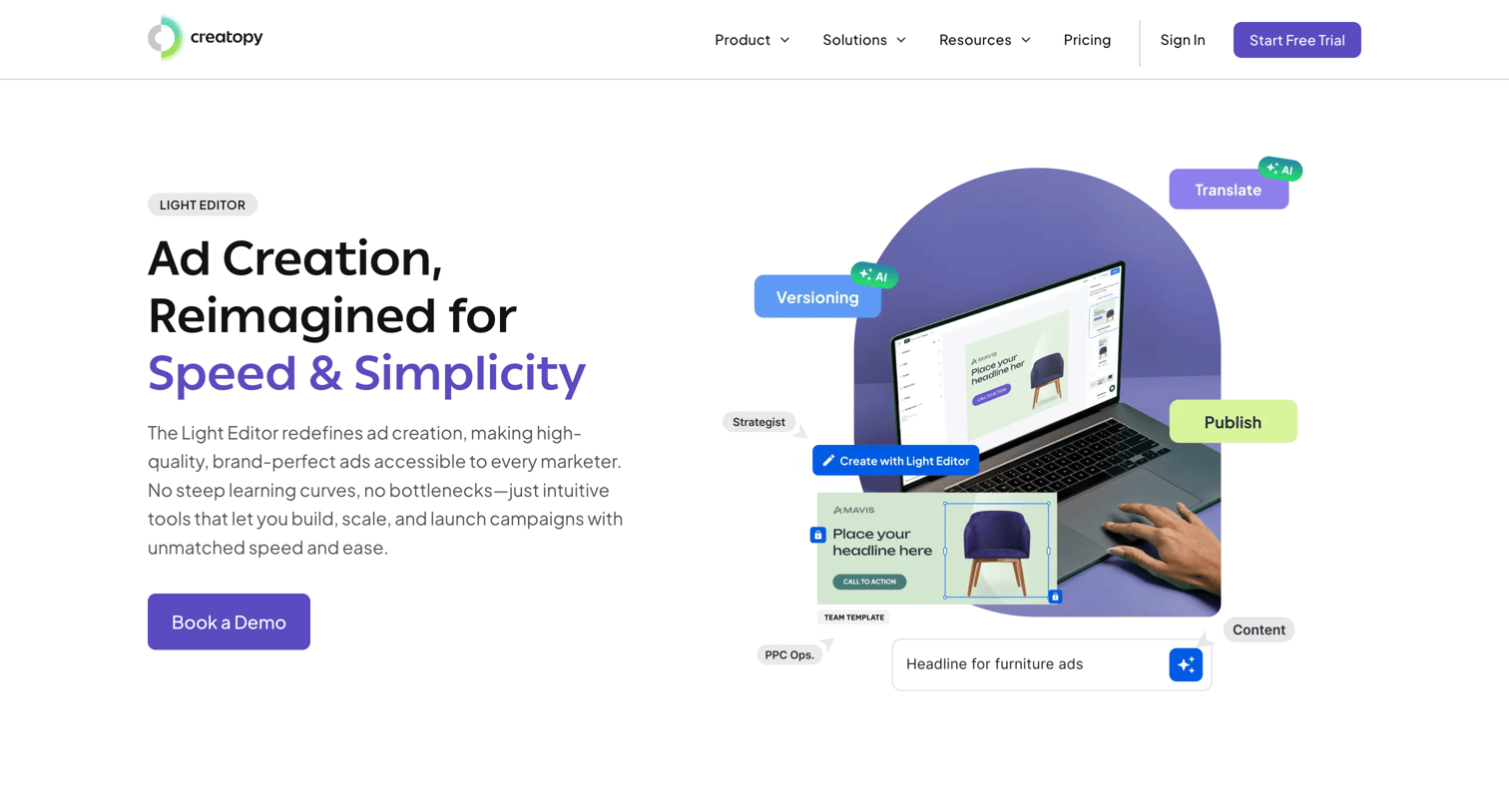 Creatopy - Light Editor Simplify Your Ad Creation with AI - Creatopy screen