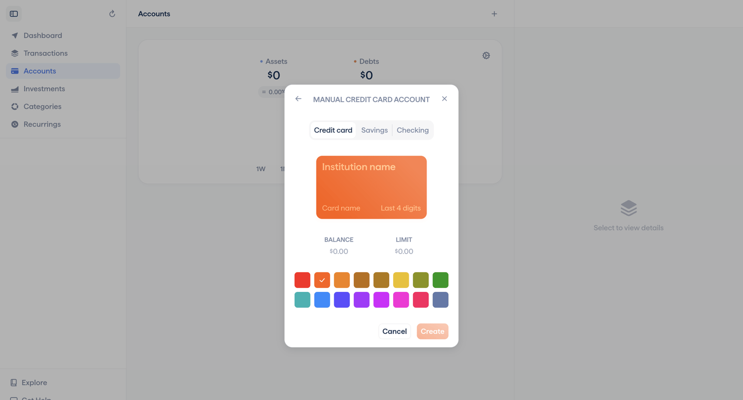 Copilot - Copilot Money | Accounts screen