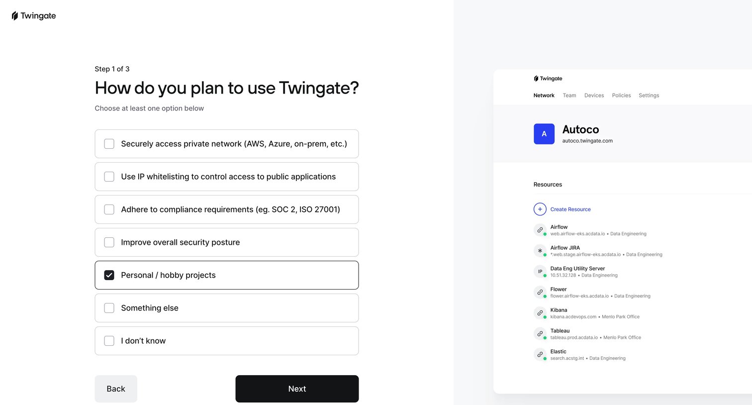 Twingate screen