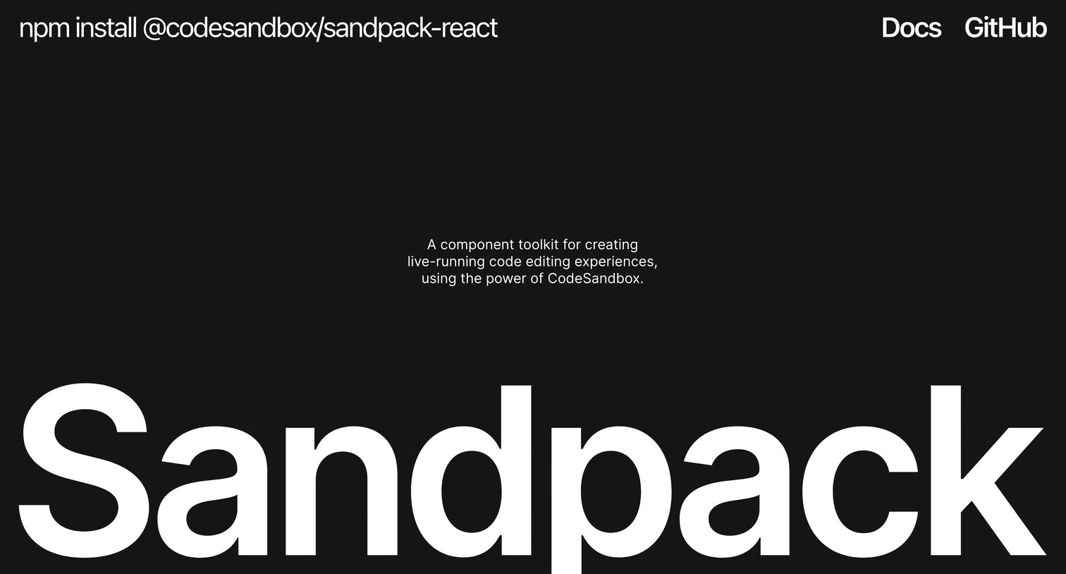 CodeSandbox - Component toolkit for creating live-running code editing experien screen