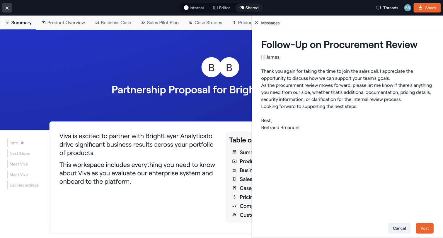 Dock - BrightLayer Analytics Expansion Workspace screen