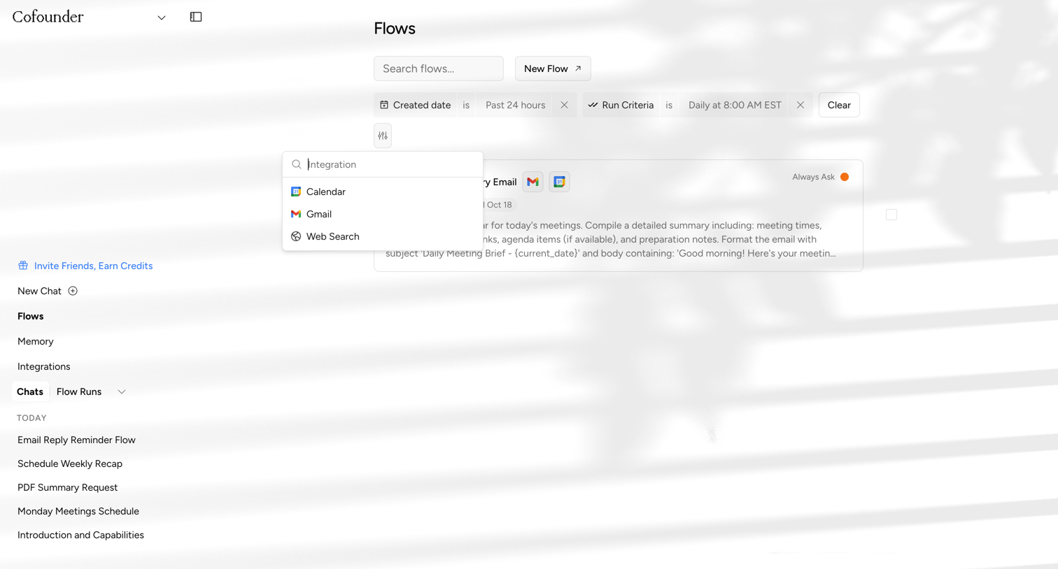 Cofounder screen