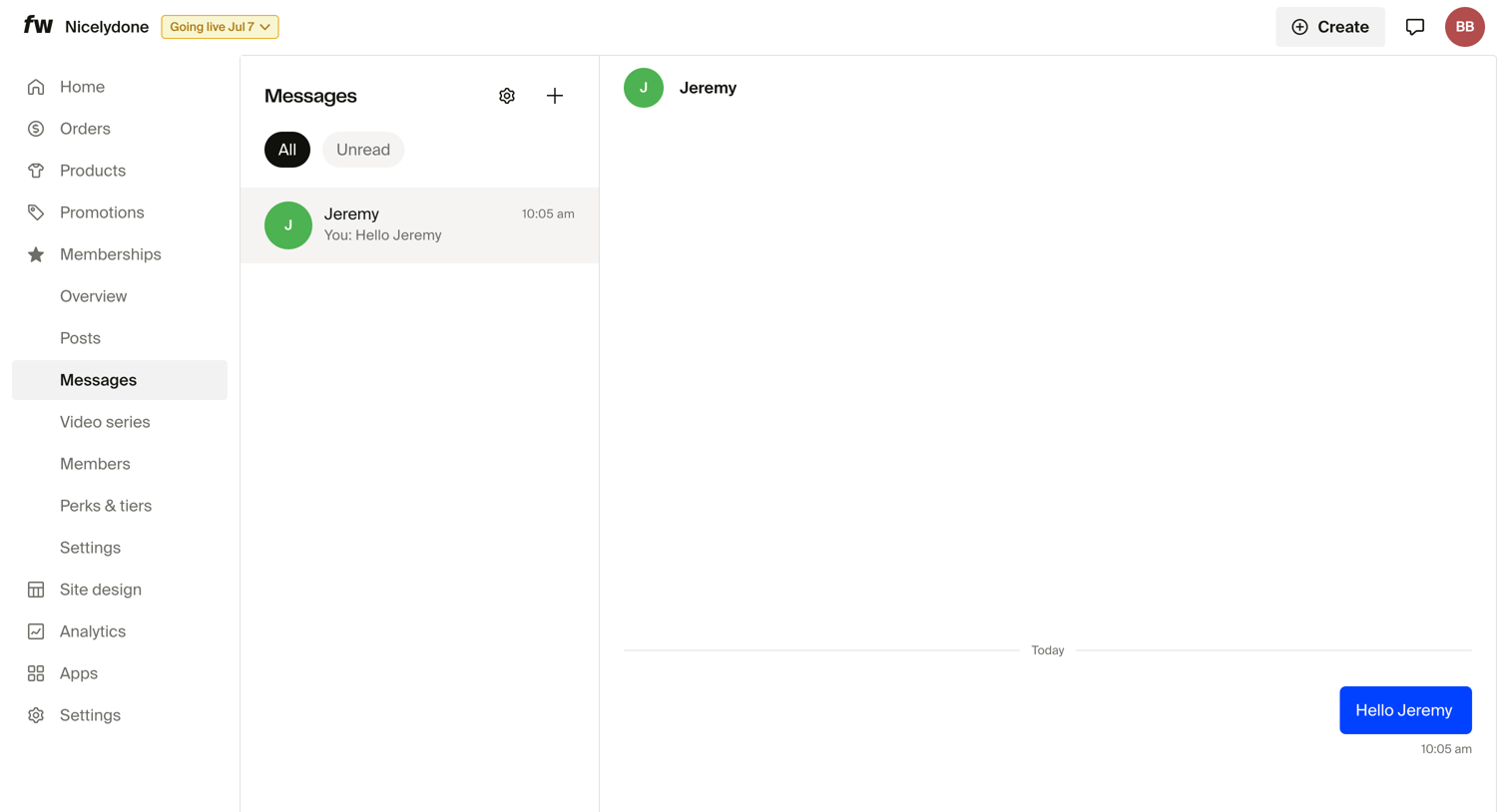 Fourthwall - Dashboard screen