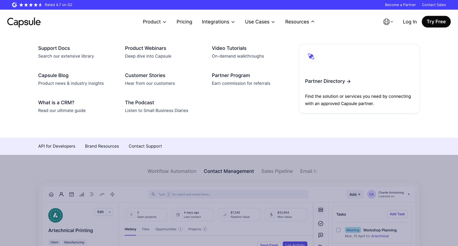 Capsule - CRM Made Simple  Capsule CRM screen