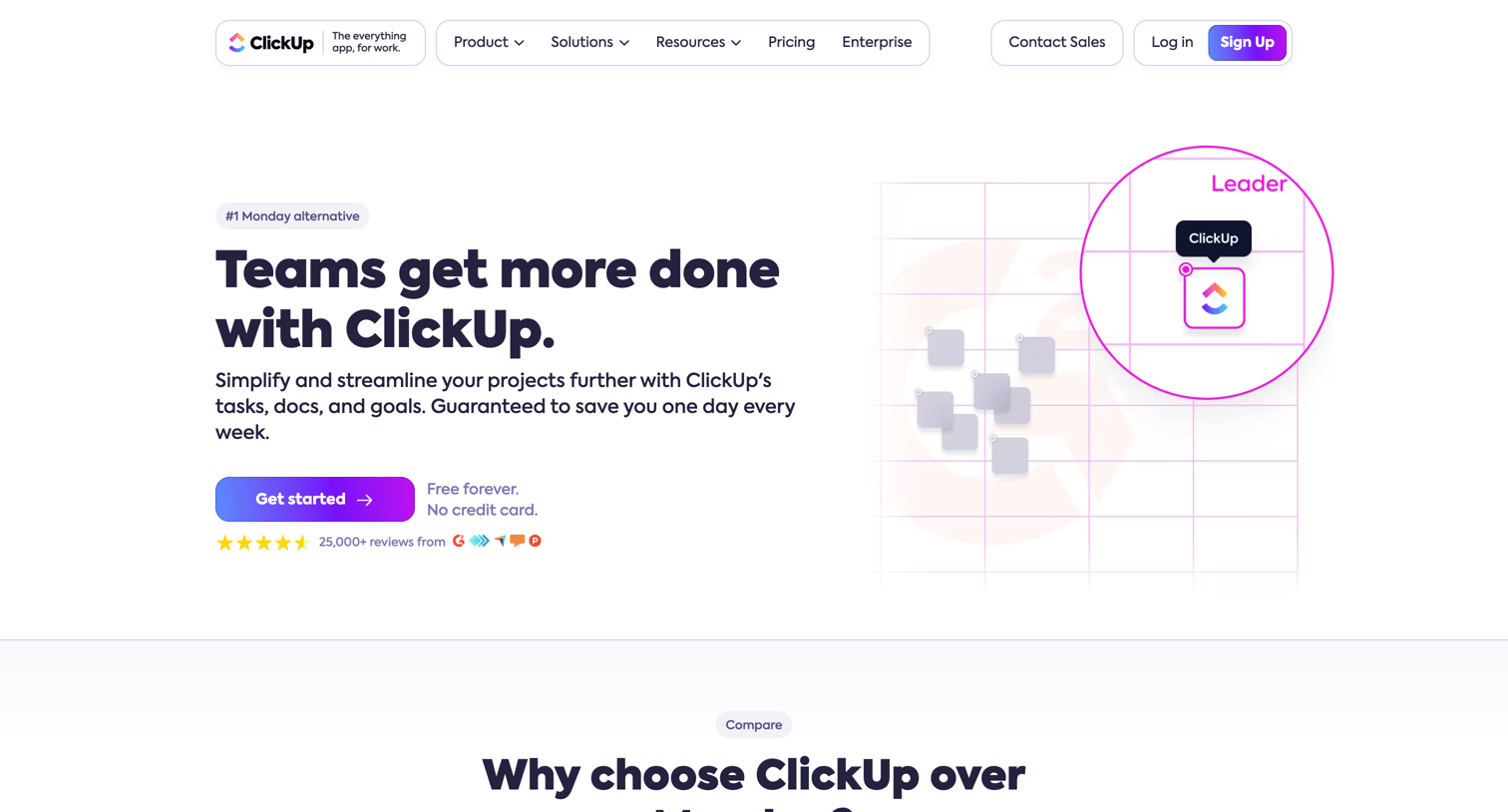 ClickUp - Monday vs. ClickUp - The 1 Monday Alternative is ClickUp screen