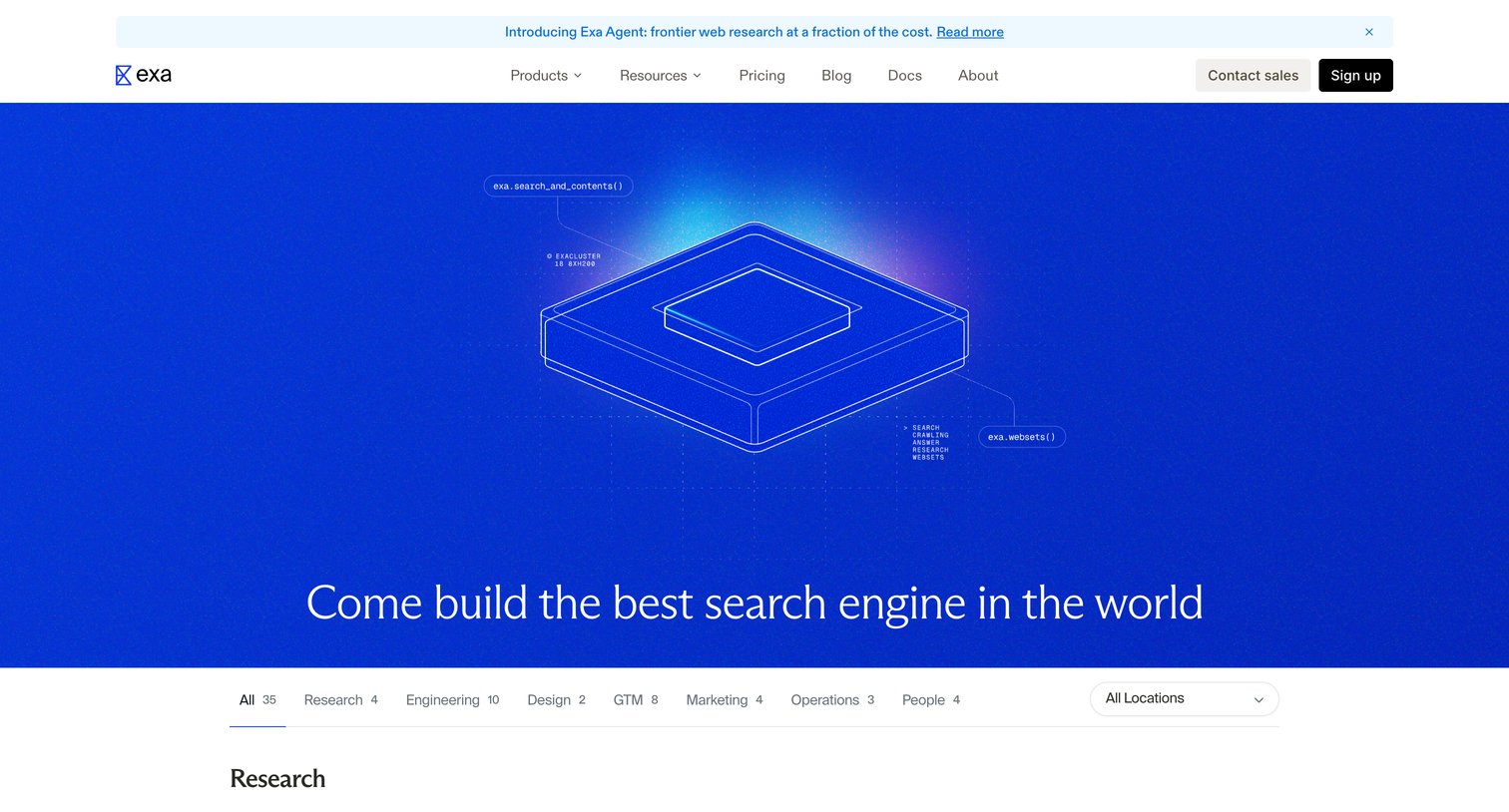 Exa - Careers screen