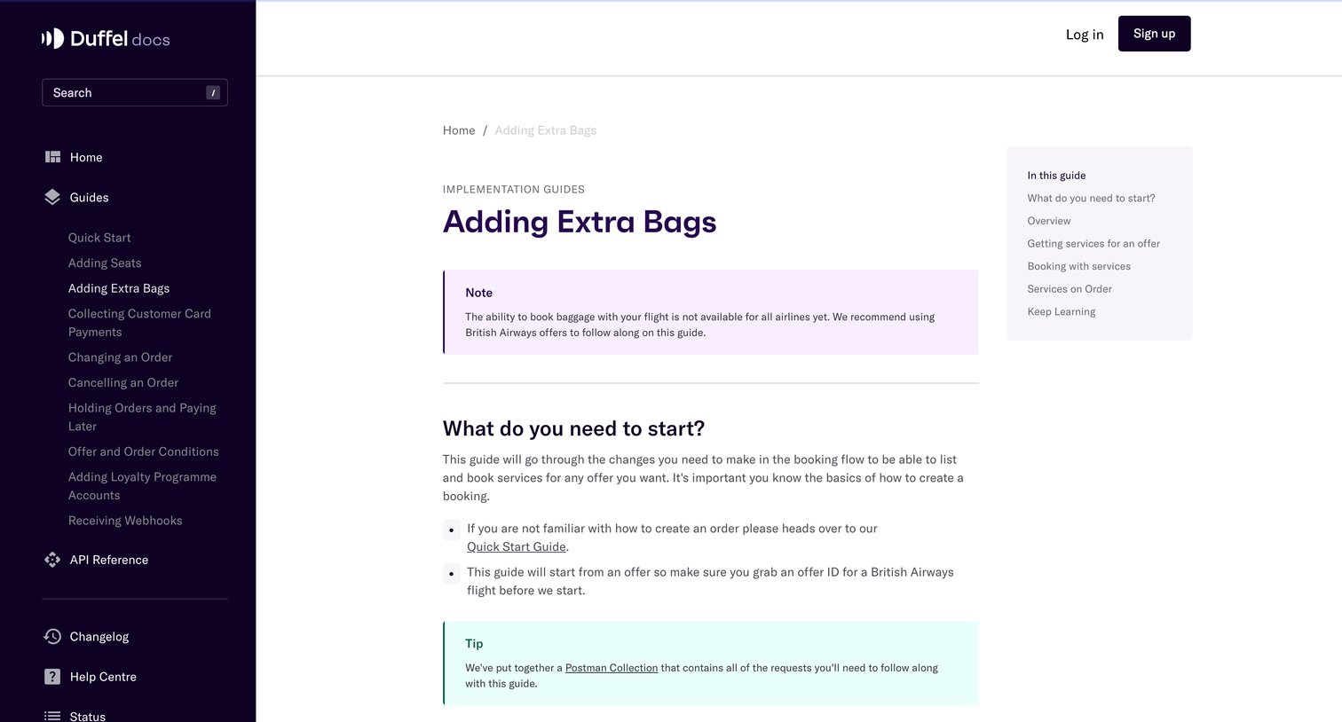 Duffel - Adding Extra Bags – Duffel screen