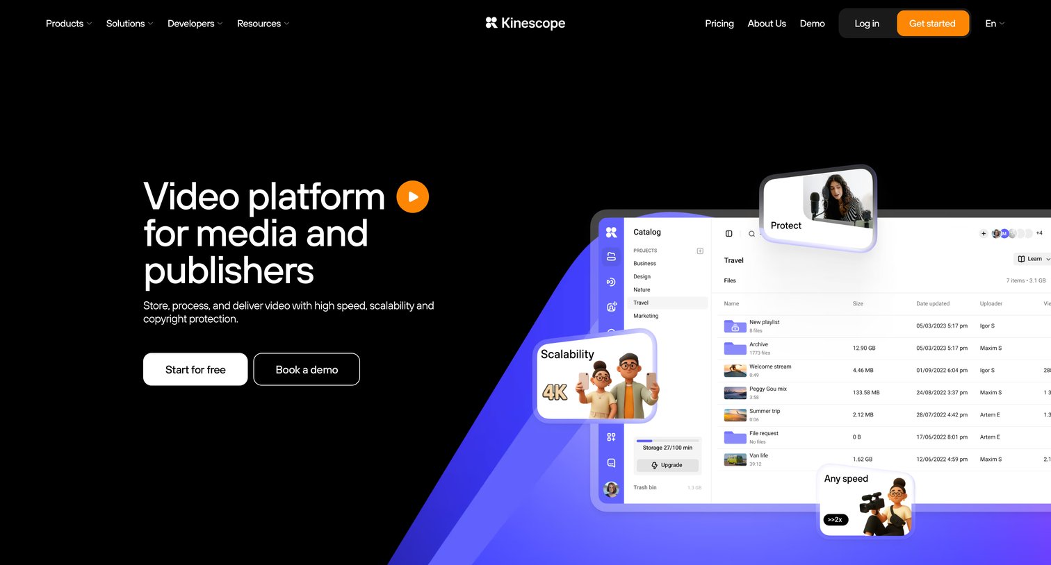 Kinescope - Video Platform for Media — OTT & Publishing Kinescope screen
