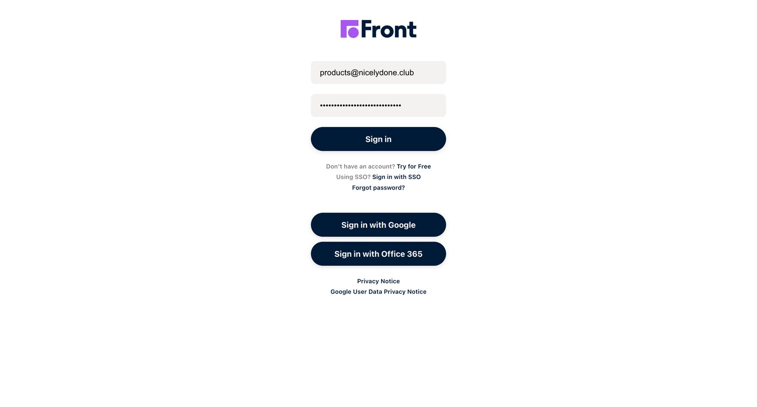 Front screen