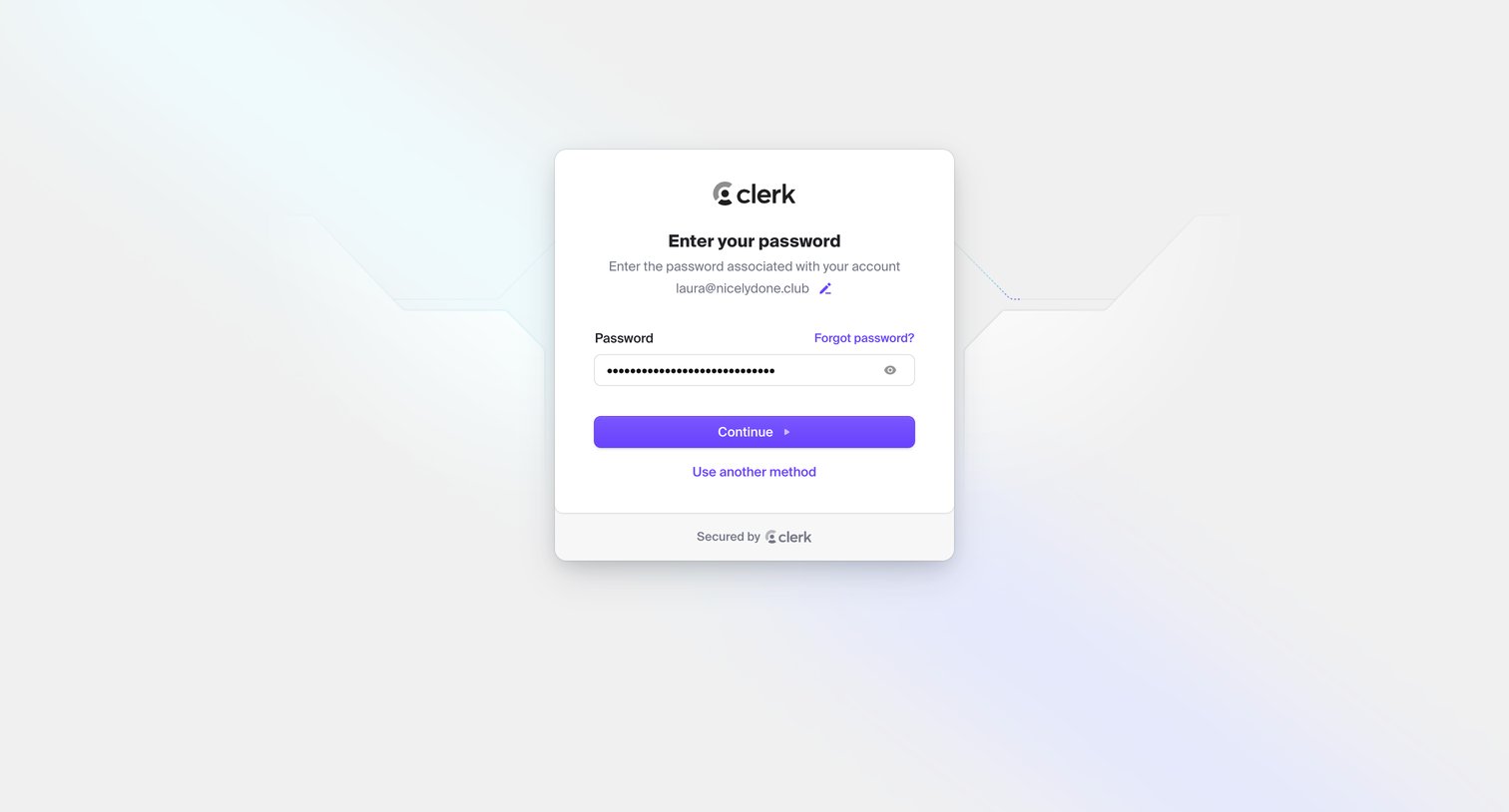 Clerk - Sign in | Clerk screen