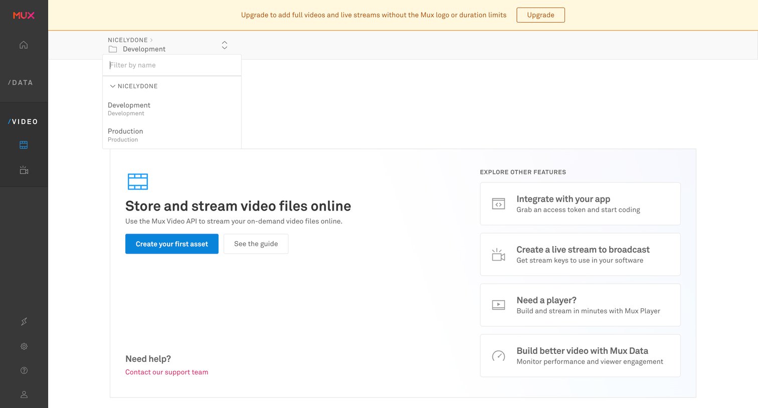 Mux - Video | Assets Mux screen