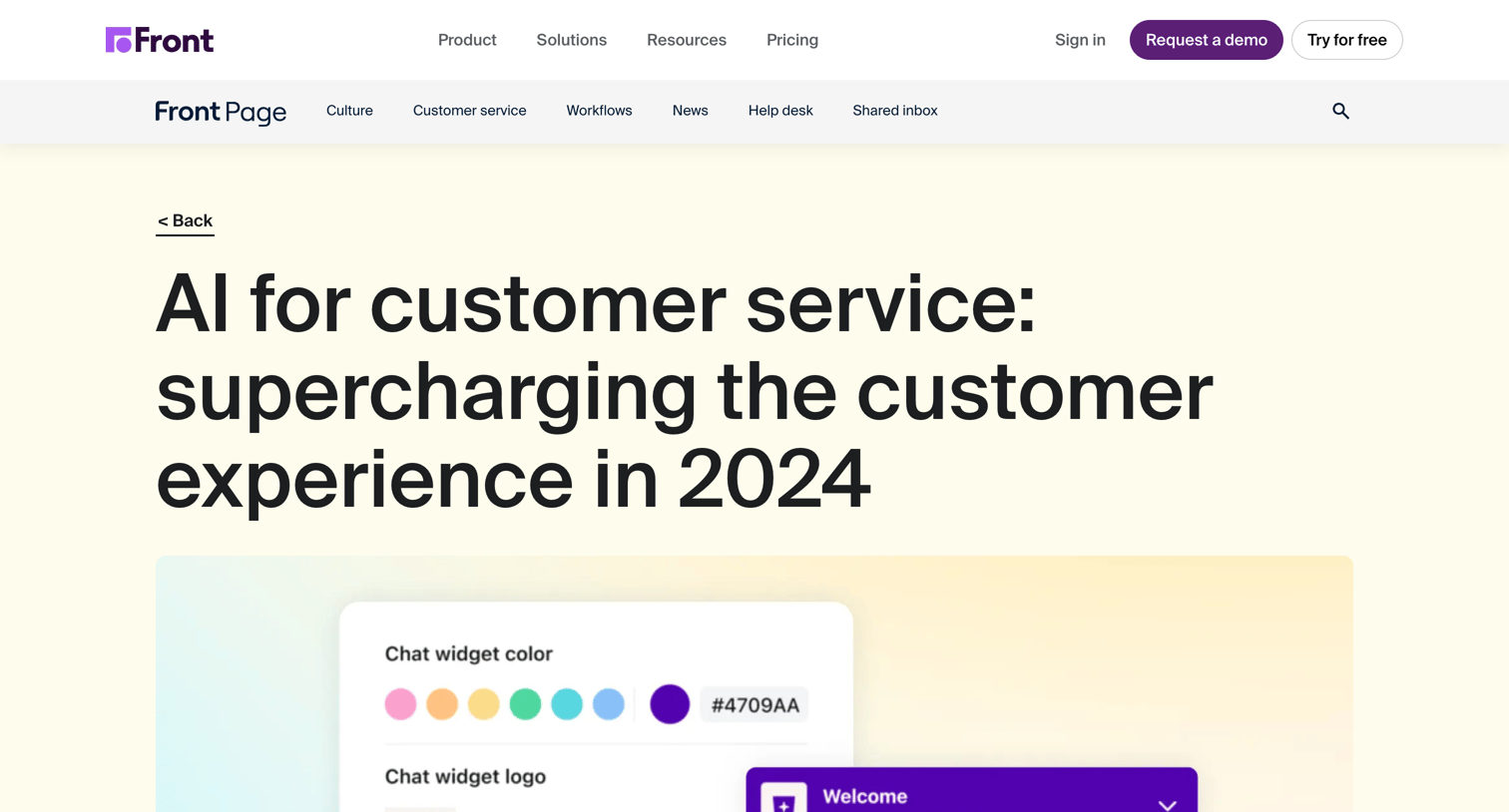 Front - AI Customer Service How to Improve Customer Experience screen
