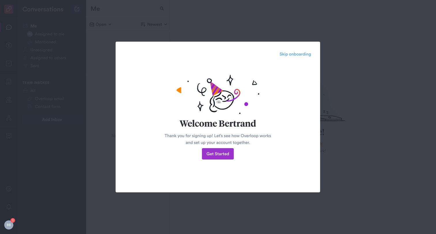 Overloop - Conversations • Overloop screen