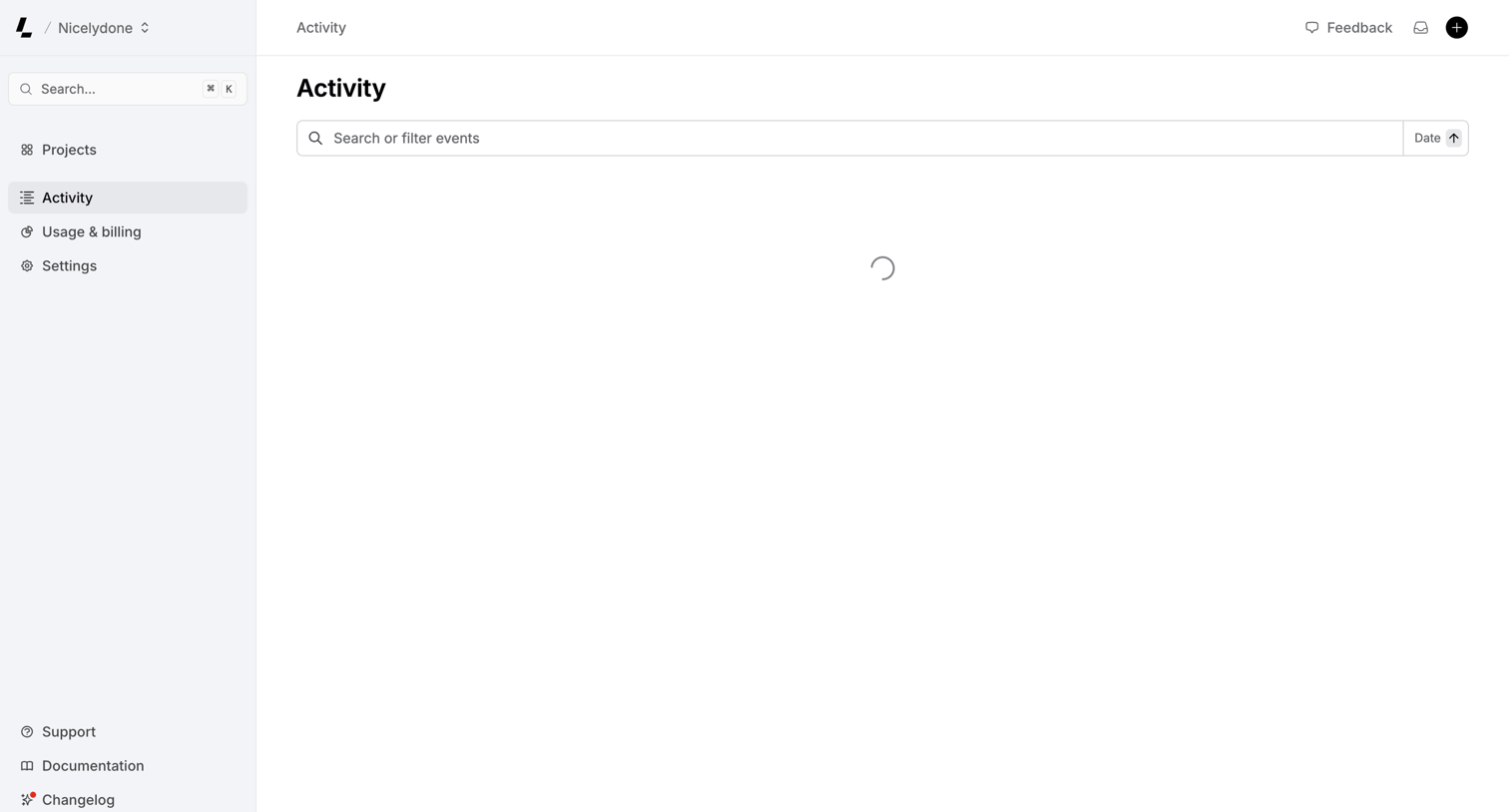 Latitude.sh - Activity – Dashboard - Latitude.sh screen