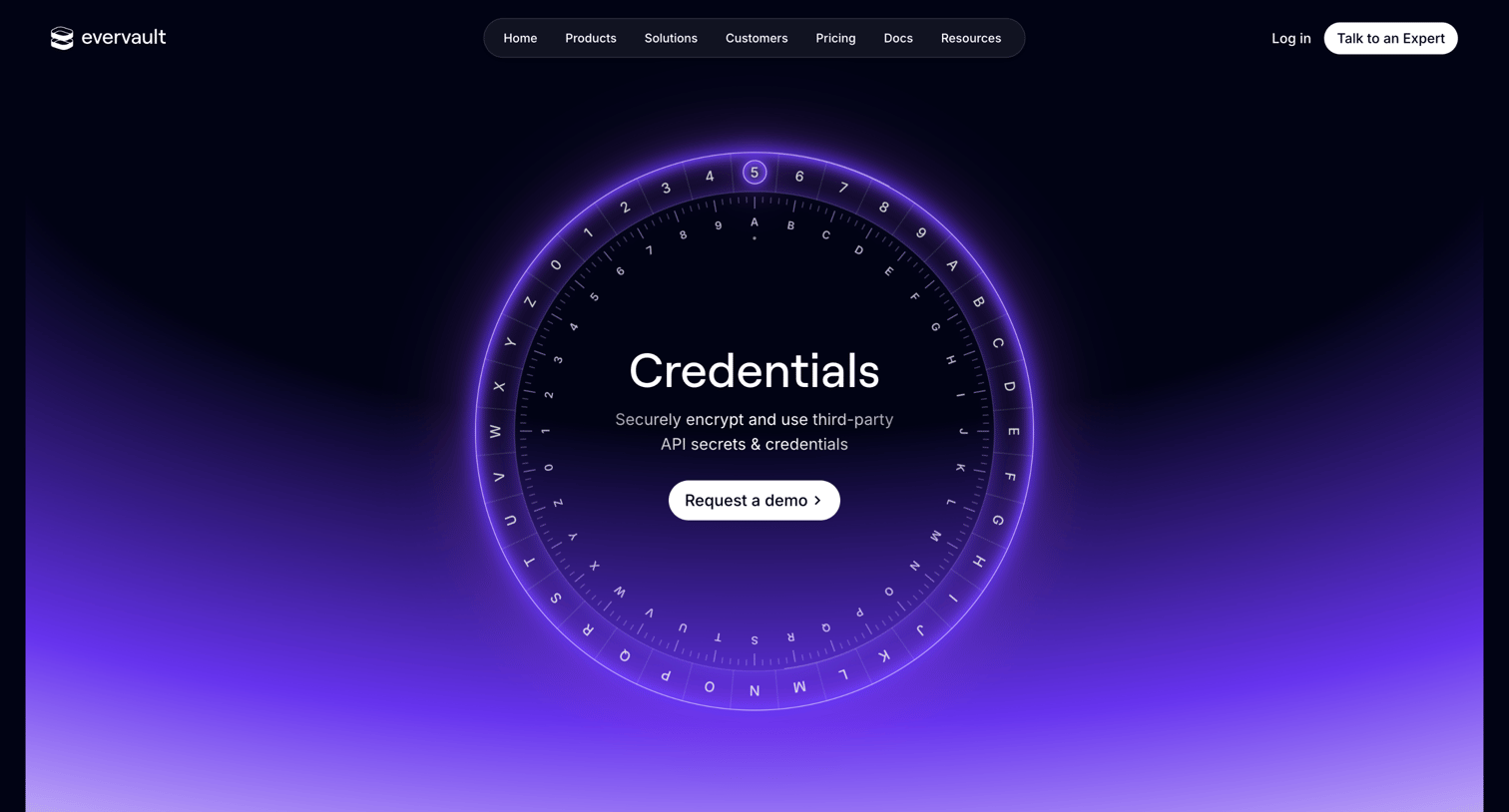 Evervault - Secure API Credentials — Evervault screen
