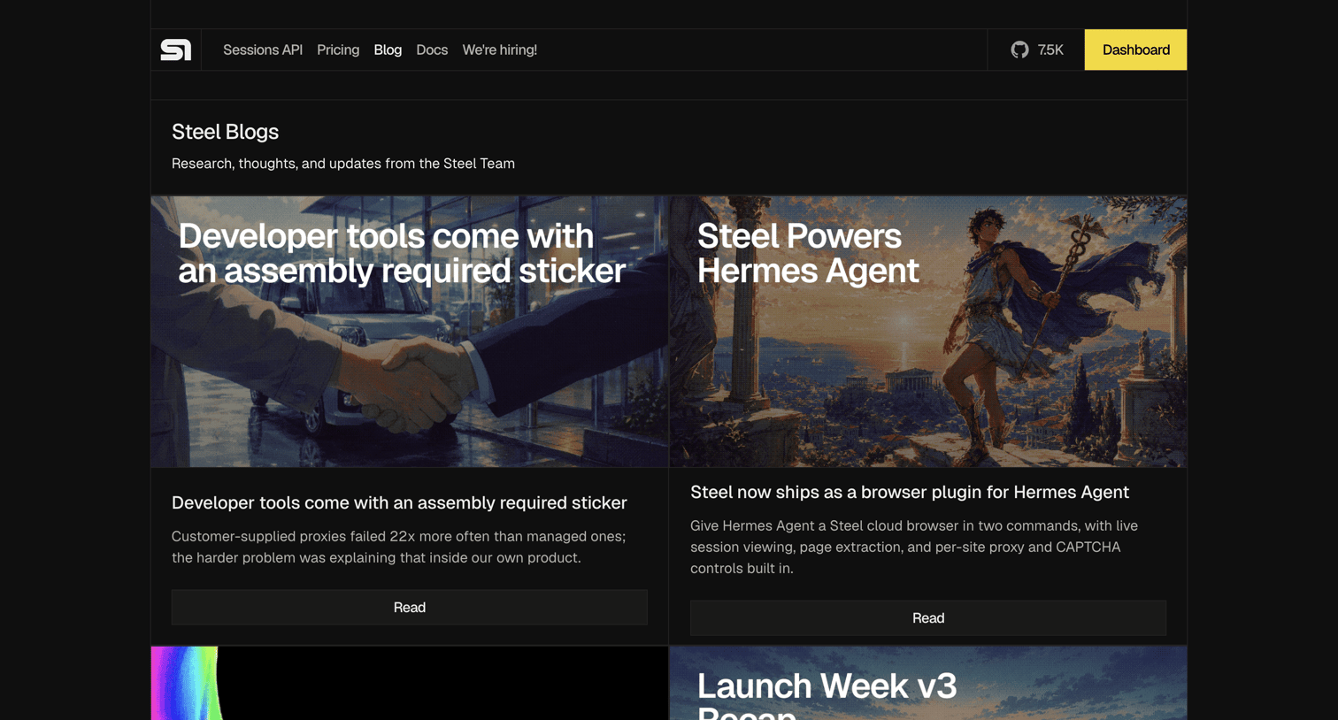 Steel - Steel | Browser Infrastructure for AI Agents screen