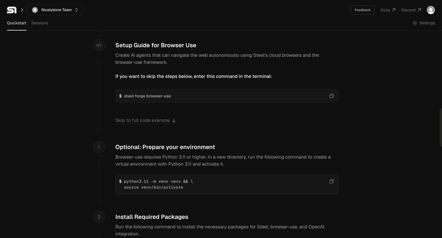 Steel - Steel | Open-source Headless Browser API screen