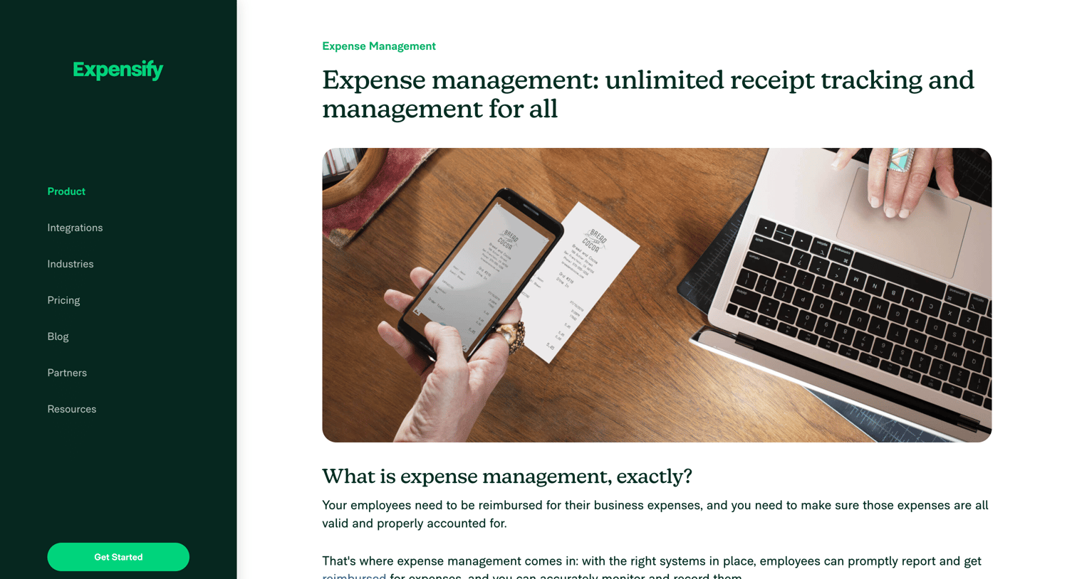 Expensify - Best Expense Management Software - Receipt | Expense Tracking screen