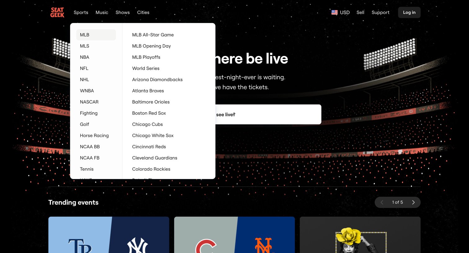 SeatGeek - SeatGeek | Your Ticket to Sports Games, Concerts  Live Shows so Fa screen