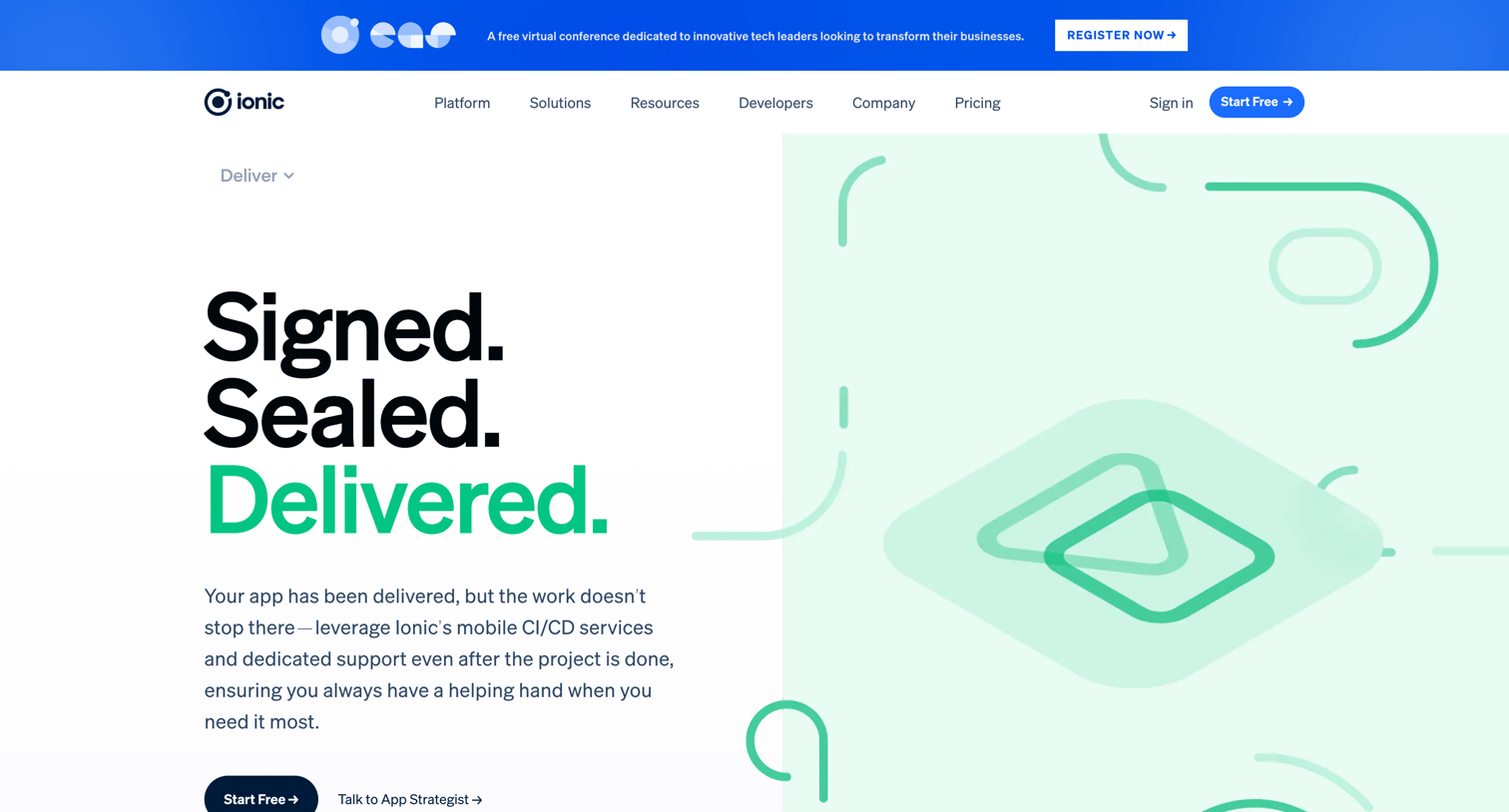 Ionic - Deliver - Ionic - The Cross-Platform App Development Leader screen